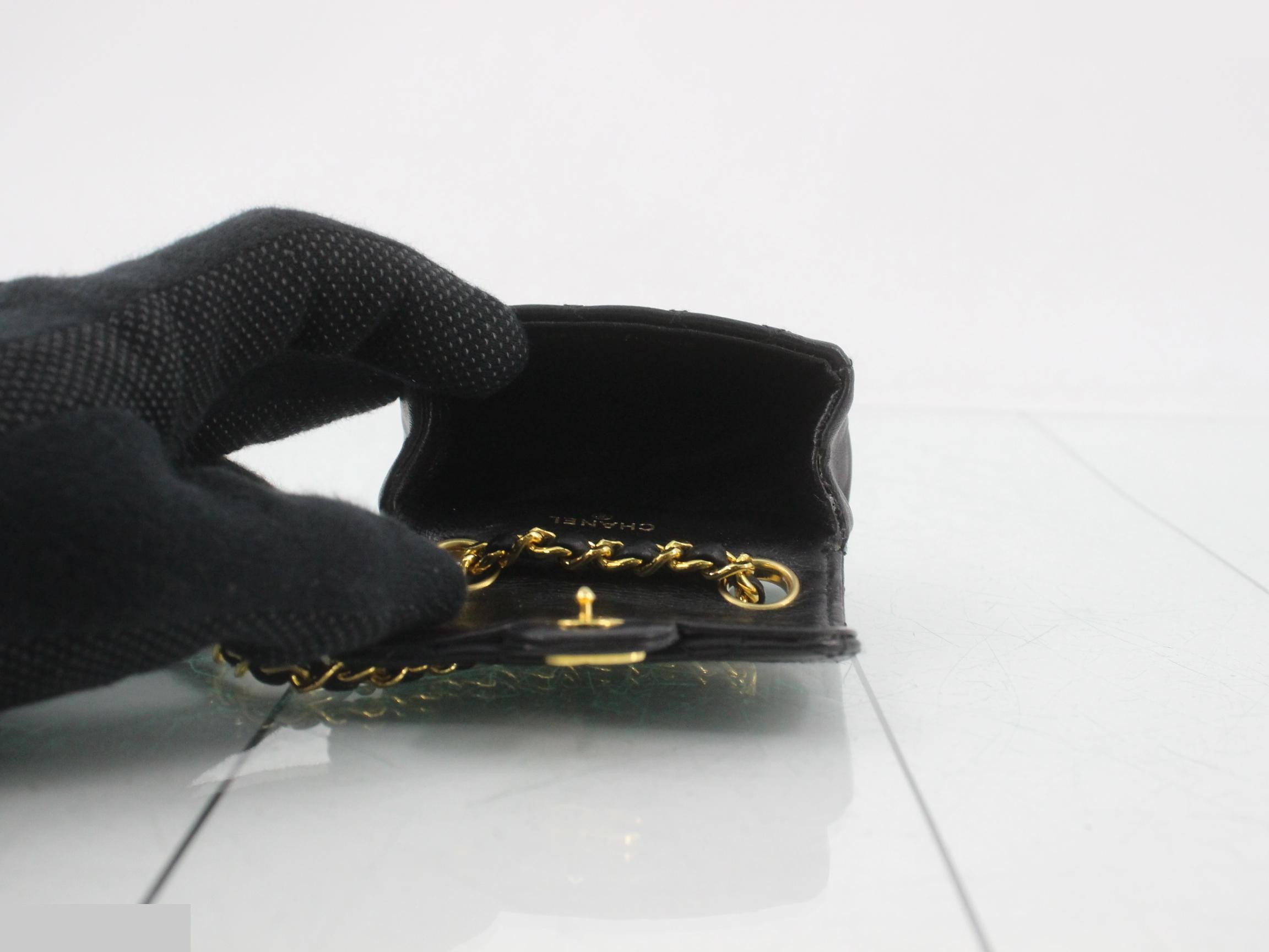 Mini Matelassé waist pouch with chain belt — view 4