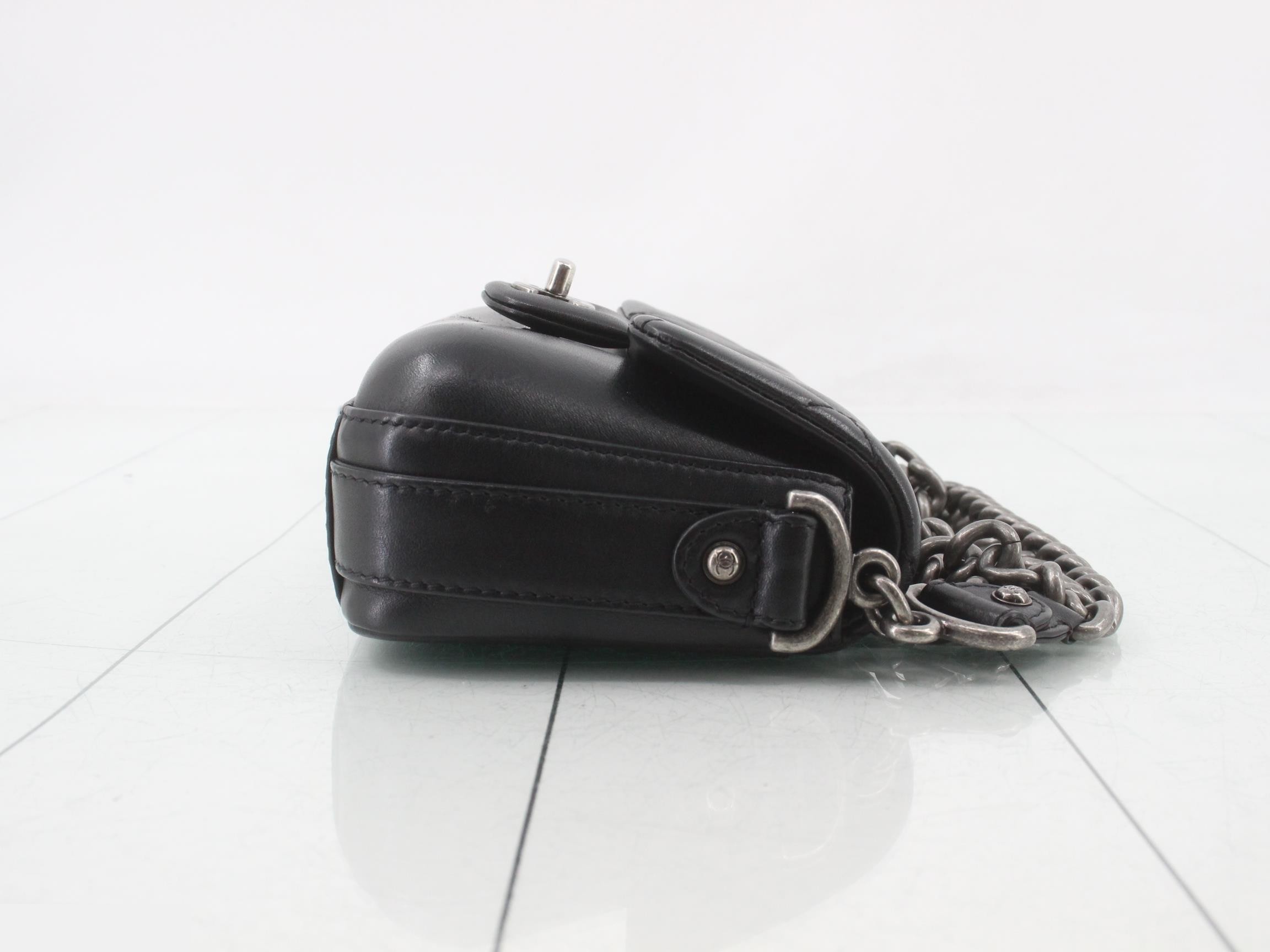 Leather Messenger Chain Shoulder Bag — view 3
