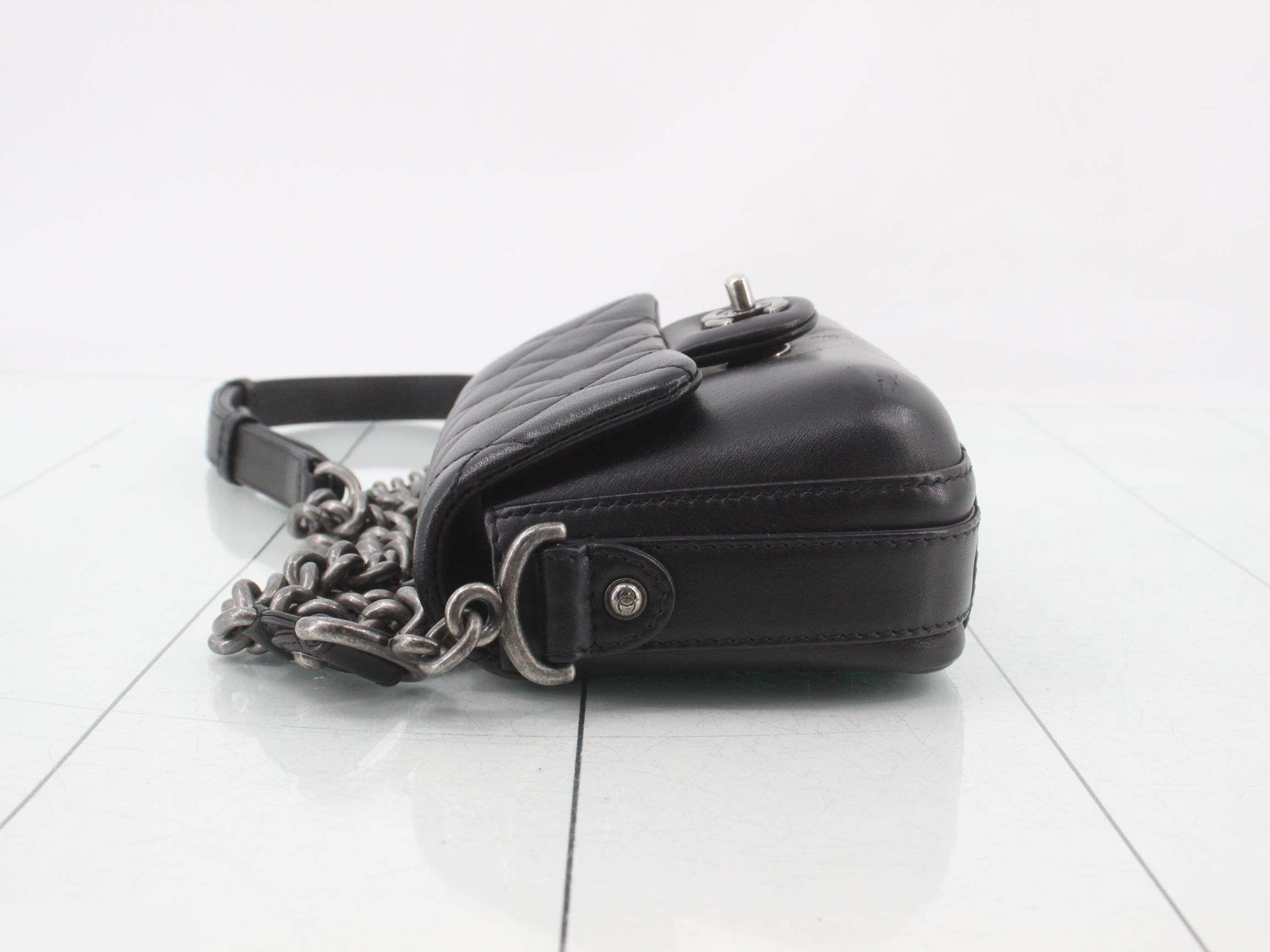 Leather Messenger Chain Shoulder Bag — view 4