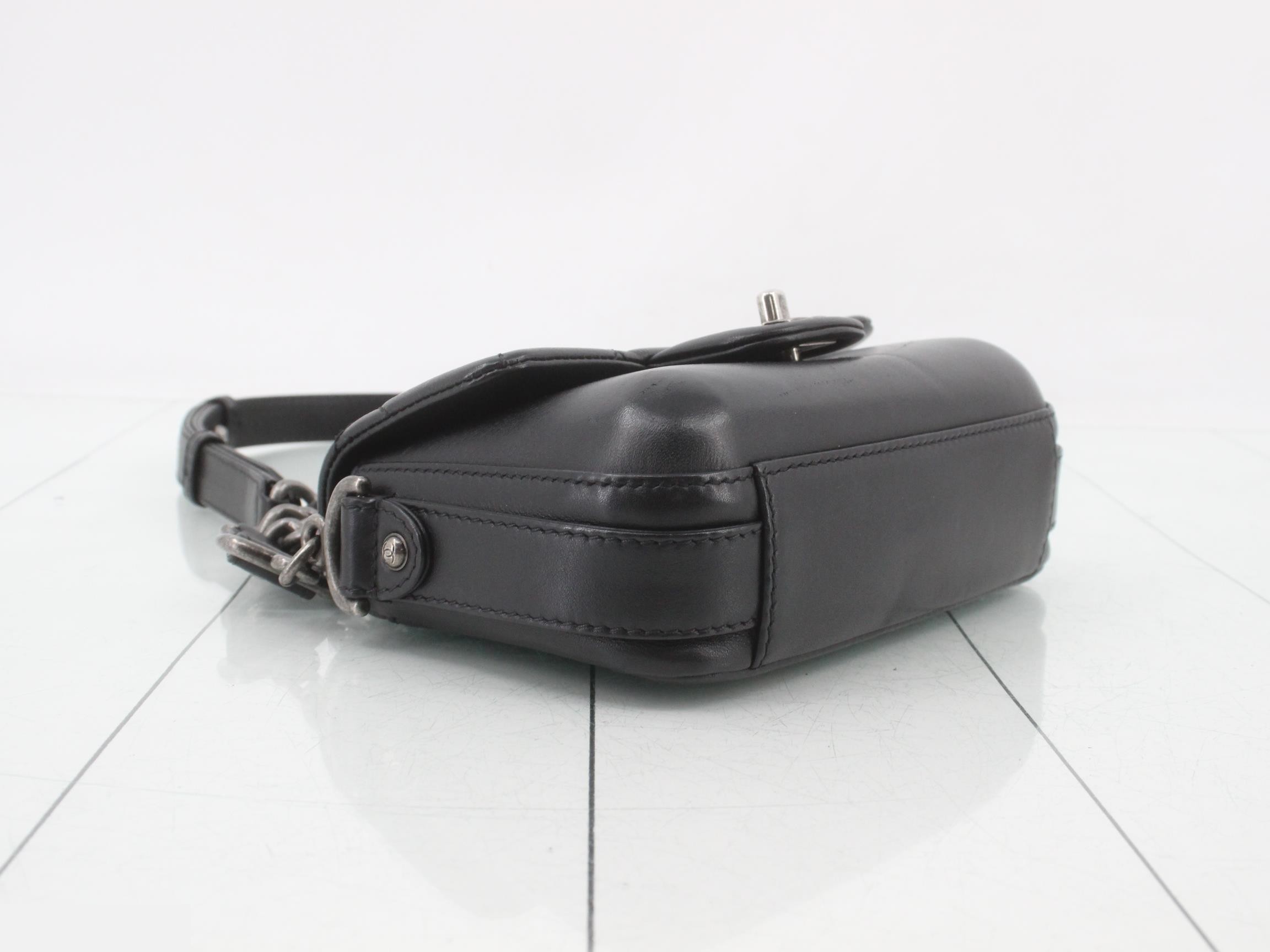 Leather Messenger Chain Shoulder Bag — view 5