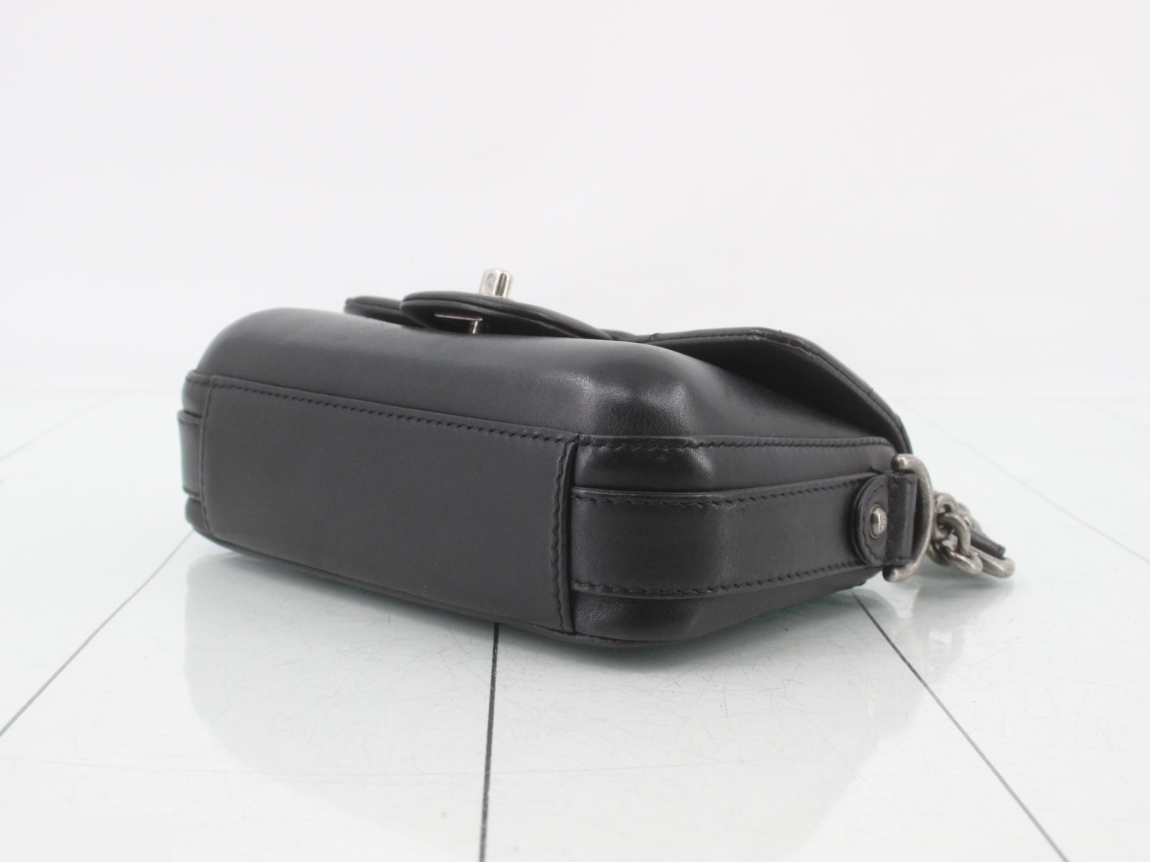 Leather Messenger Chain Shoulder Bag — view 6