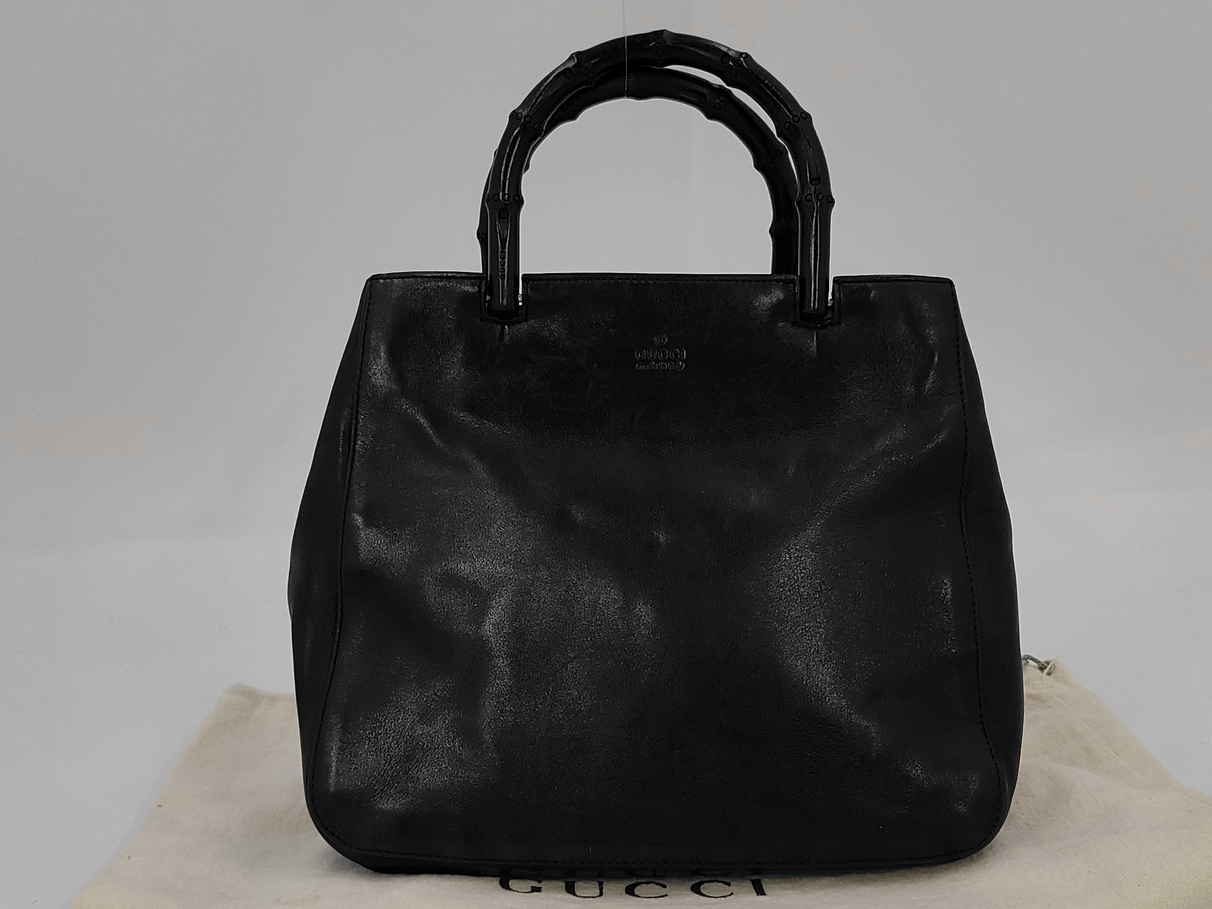 Bamboo Leather Handbag (Black)