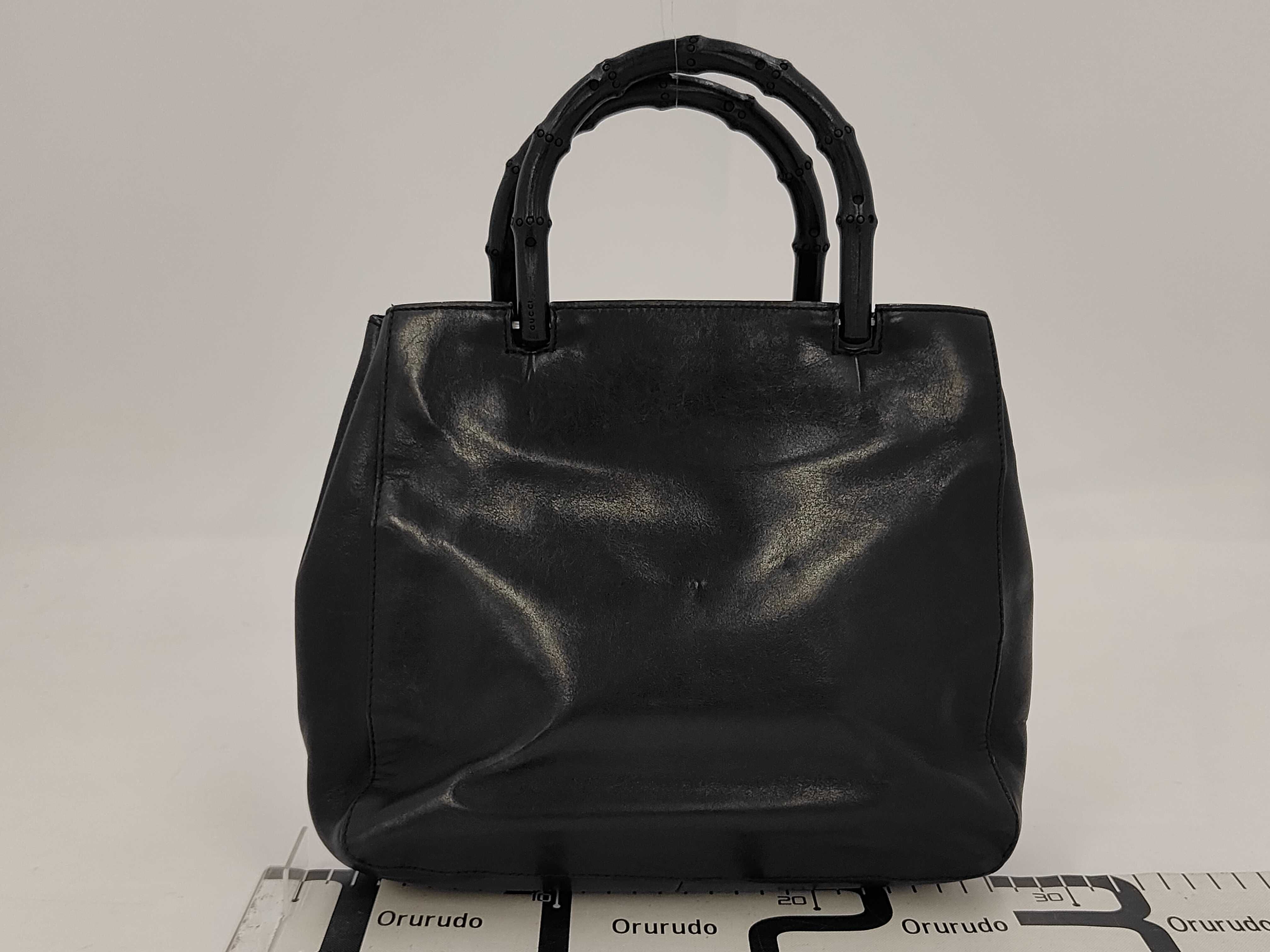 Bamboo Leather Handbag (Black) — view 2