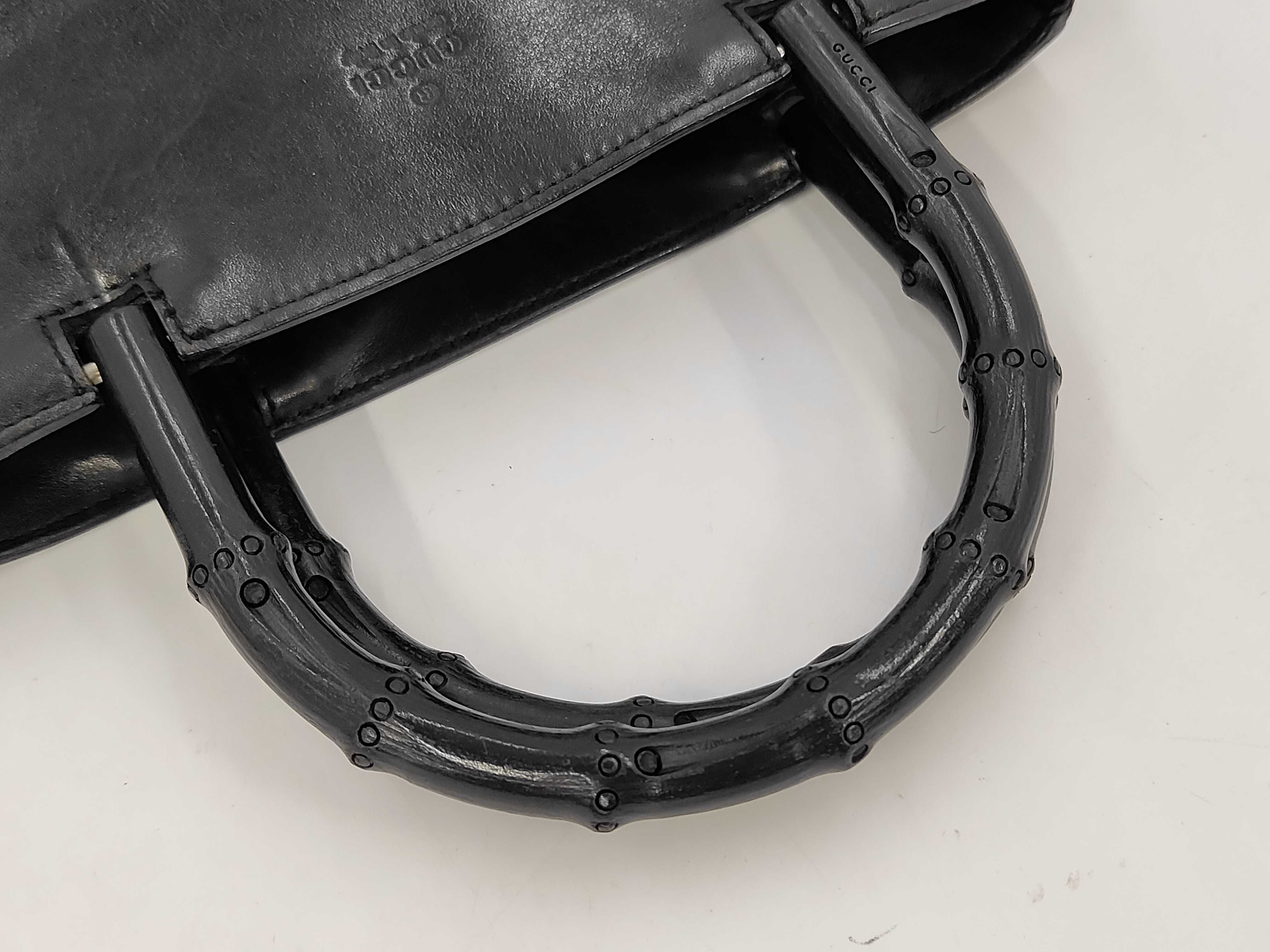 Bamboo Leather Handbag (Black) — view 5
