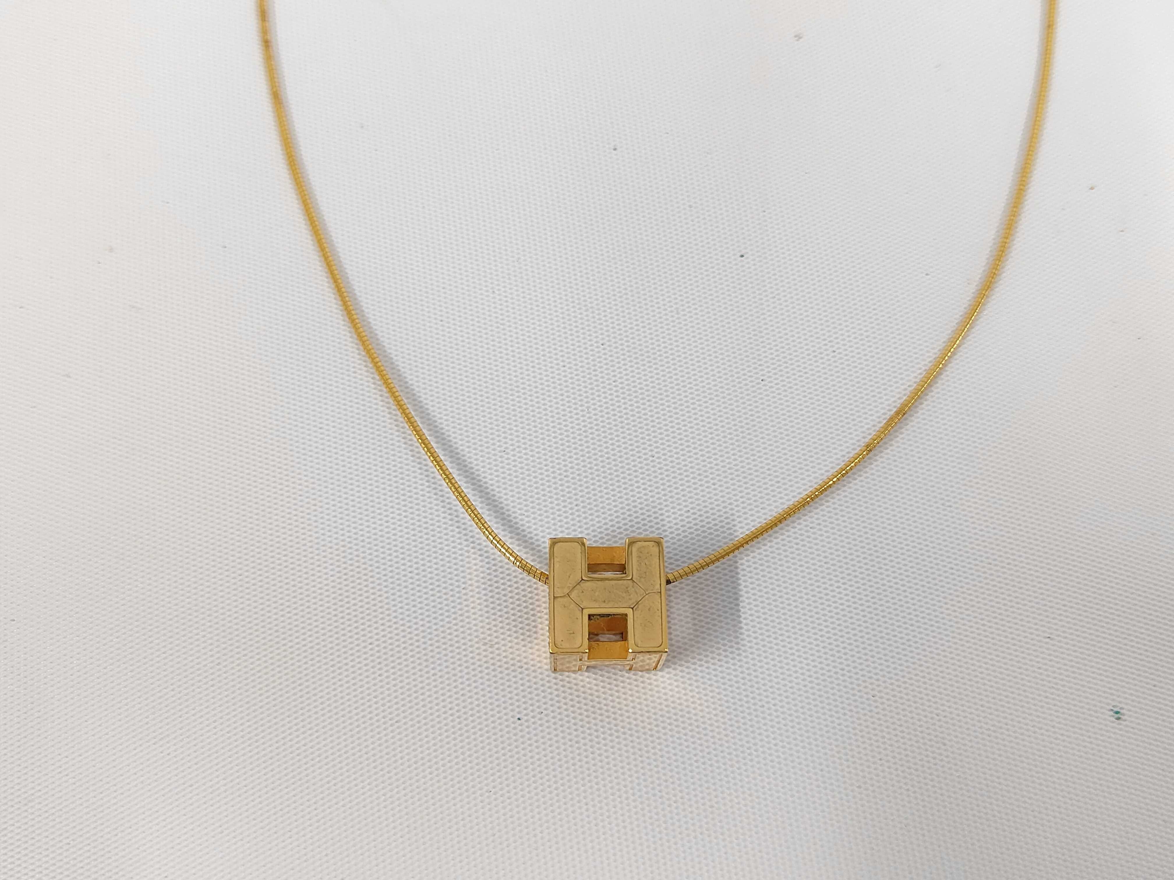 Hermès H-Cube Gold Necklace — view 2