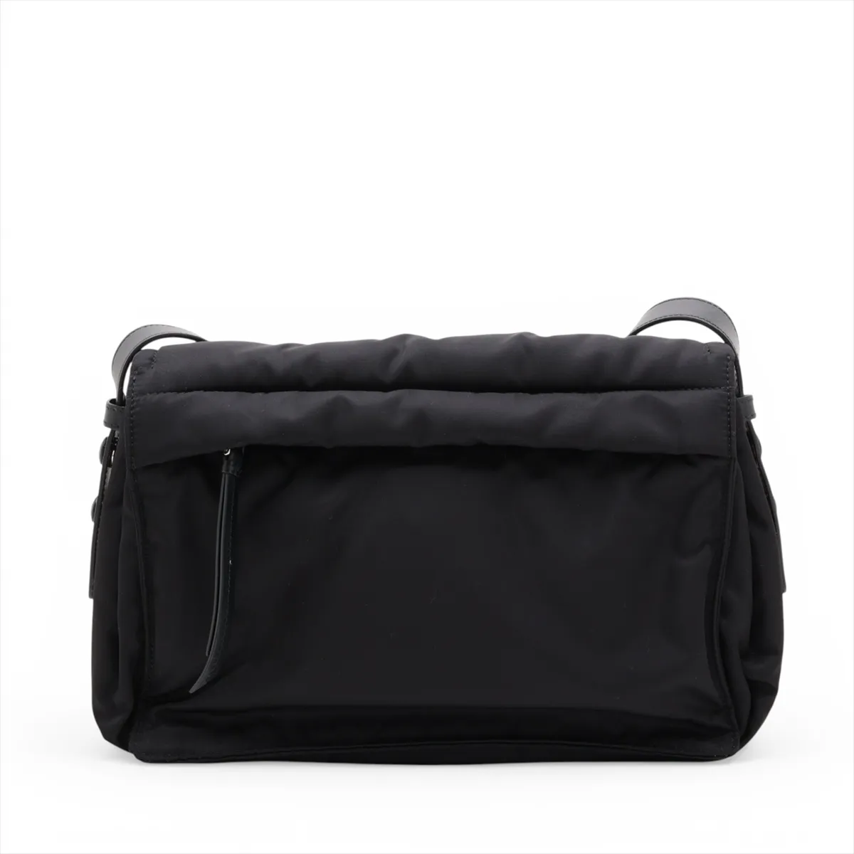Tessuto Nylon x Leather Shoulder Bag, Black — view 2