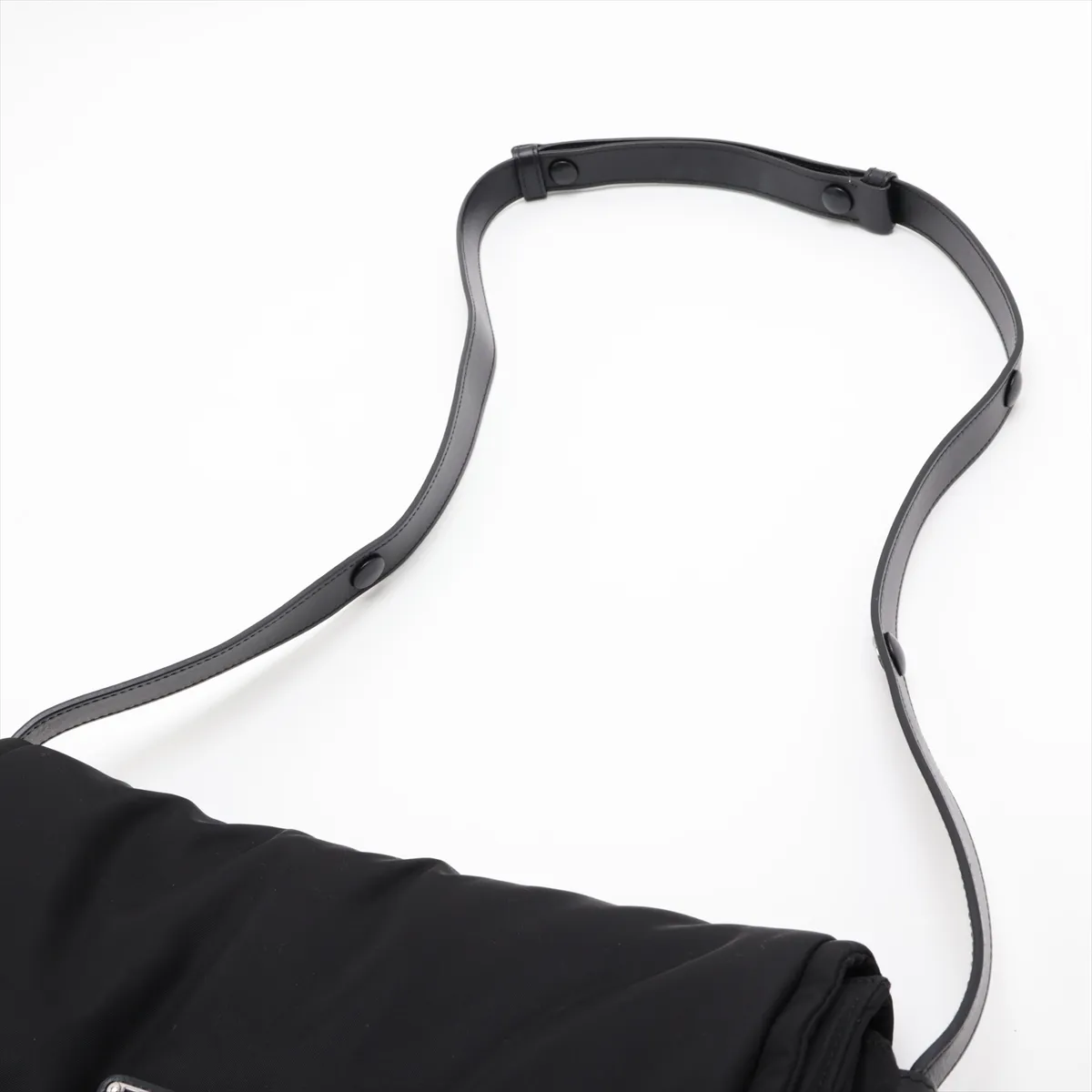 Tessuto Nylon x Leather Shoulder Bag, Black — view 5