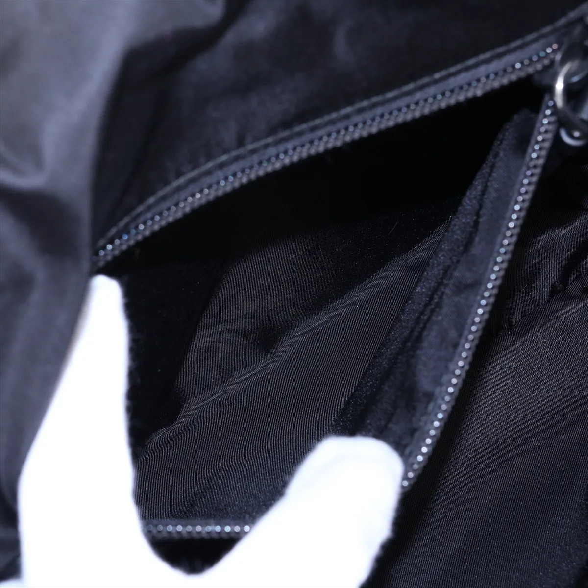 Tessuto Nylon x Leather Shoulder Bag, Black — view 9