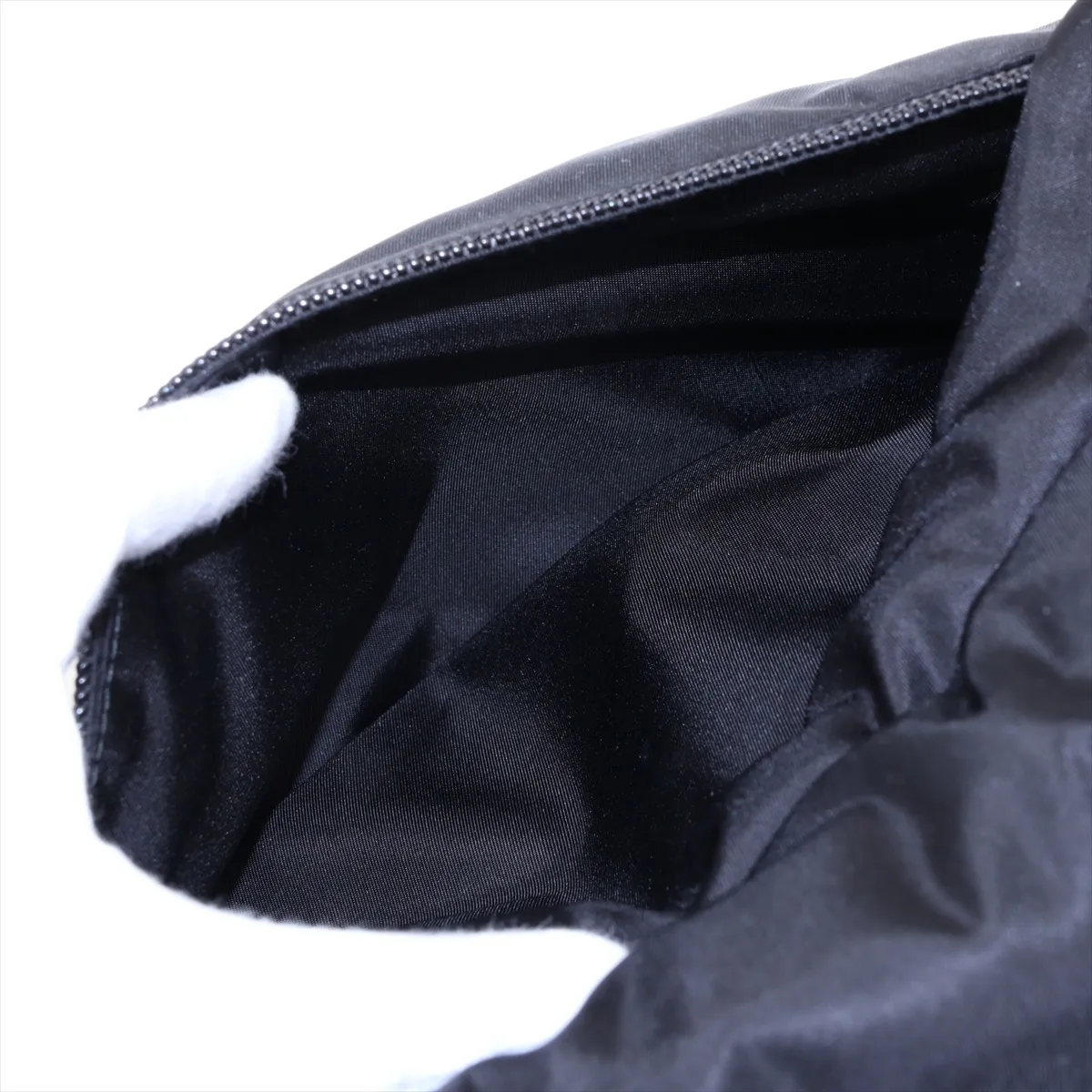 Tessuto Nylon x Leather Shoulder Bag, Black — view 10