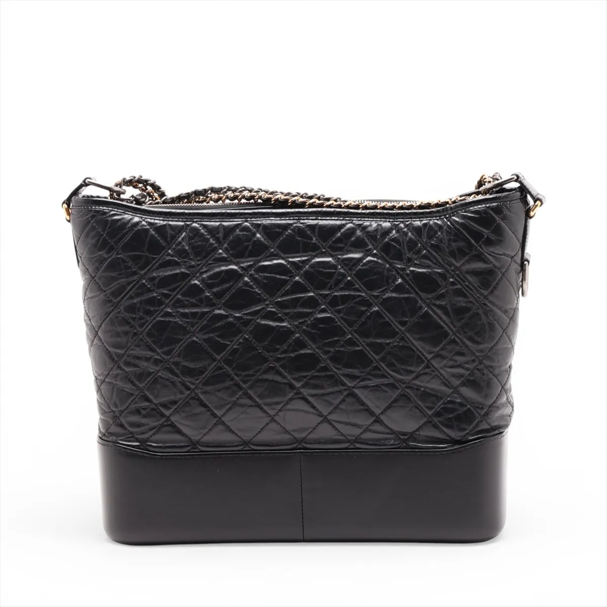 Gabrielle de Chanel Large Vintage Calf Chain Shoulder Bag, Black with Gold and Silver Hardware, Item No. 24231170 (Serial No. 24) — view 2