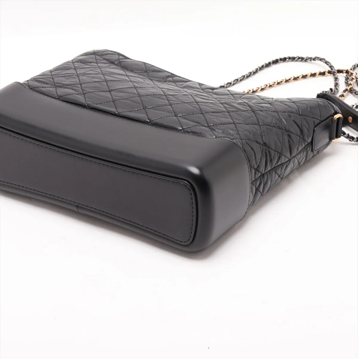 Gabrielle de Chanel Large Vintage Calf Chain Shoulder Bag, Black with Gold and Silver Hardware, Item No. 24231170 (Serial No. 24) — view 3