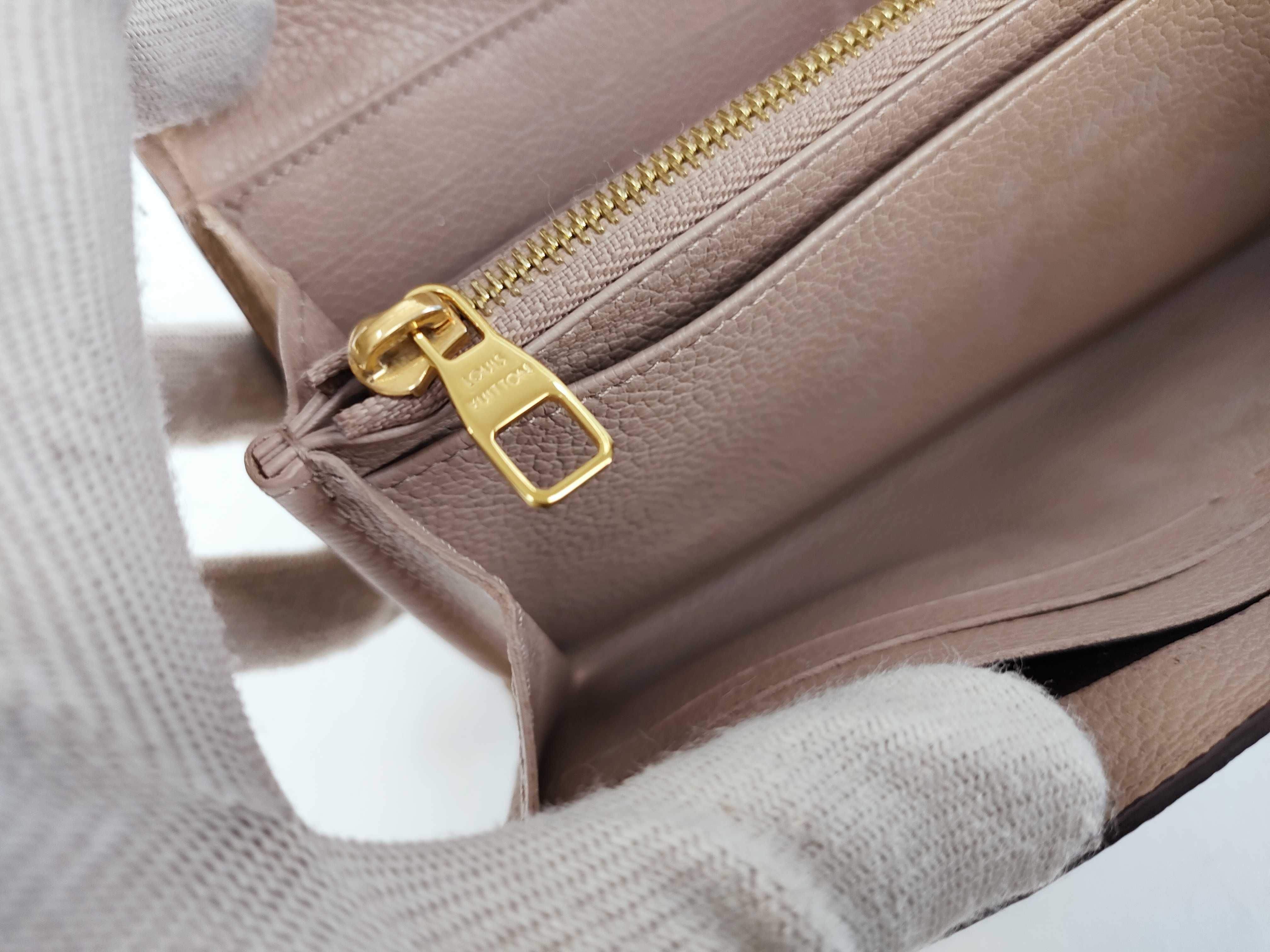 Monogram Louis Vuitton Empreinte Portefeuille Sarah Bicolor Tourterelle M81049 RFID Wallet — view 13