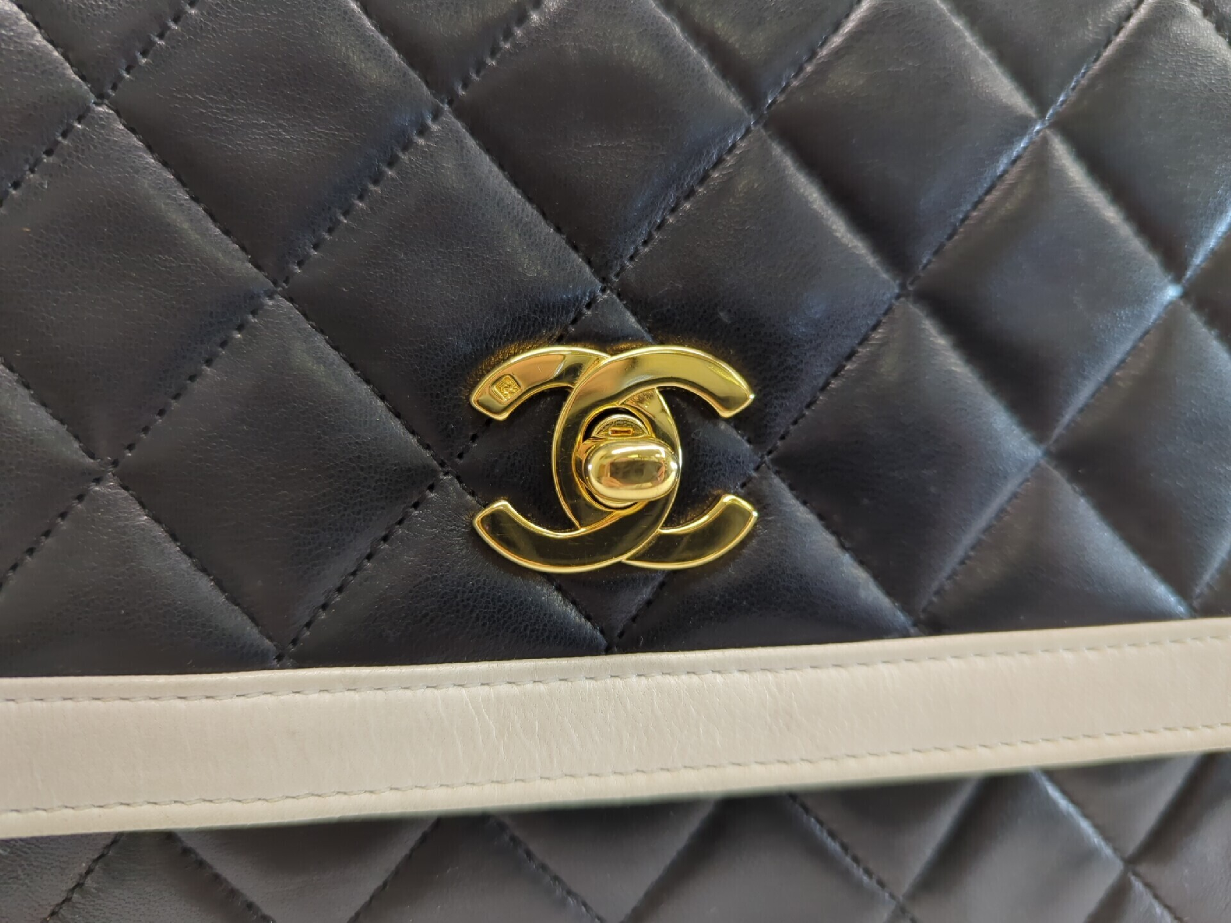 Lambskin Mini Matelassé Bicolor Shoulder Bag with Pouch (Series 1) — view 9