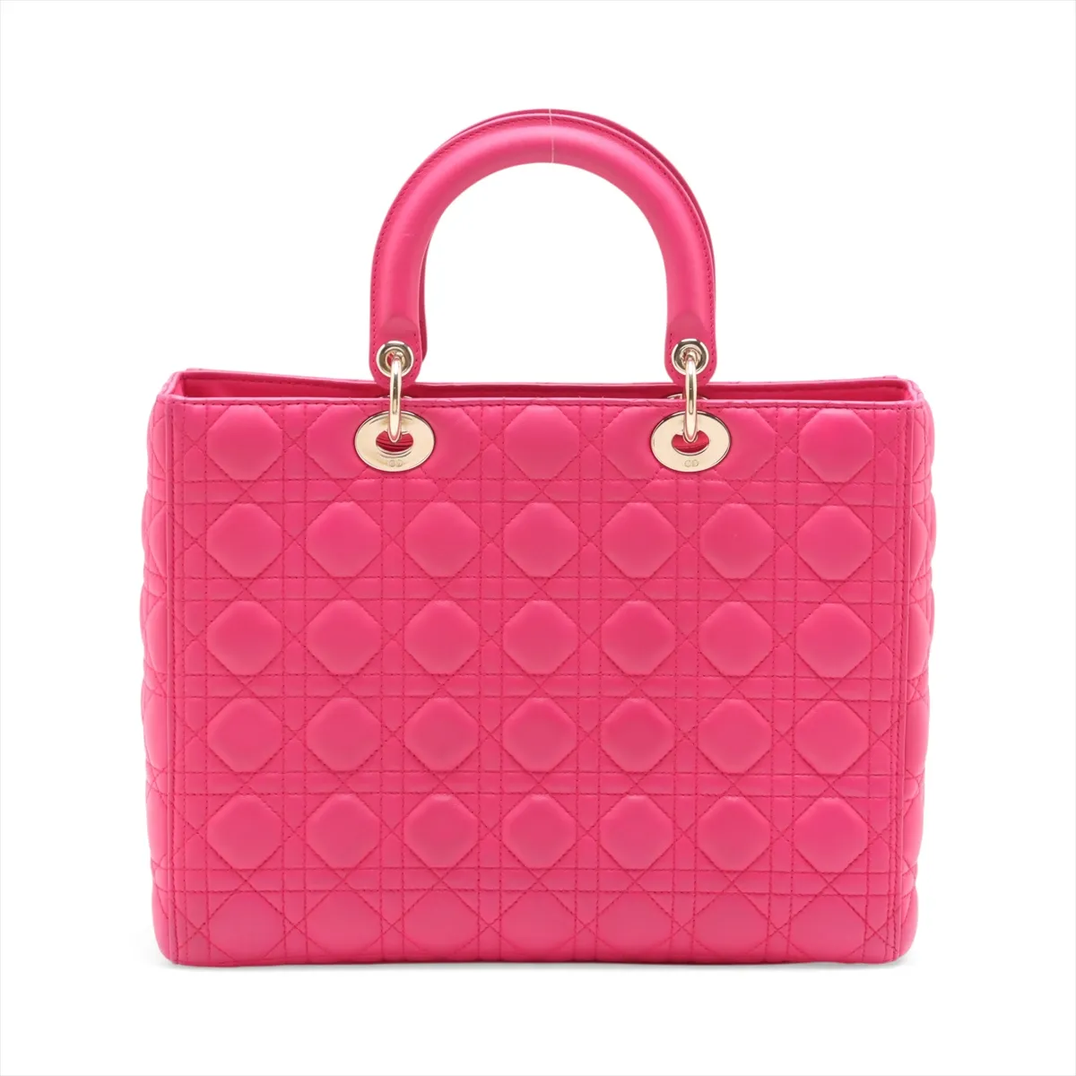 Lady Dior Cannage Large Leather 2WAY Handbag Pink — view 2