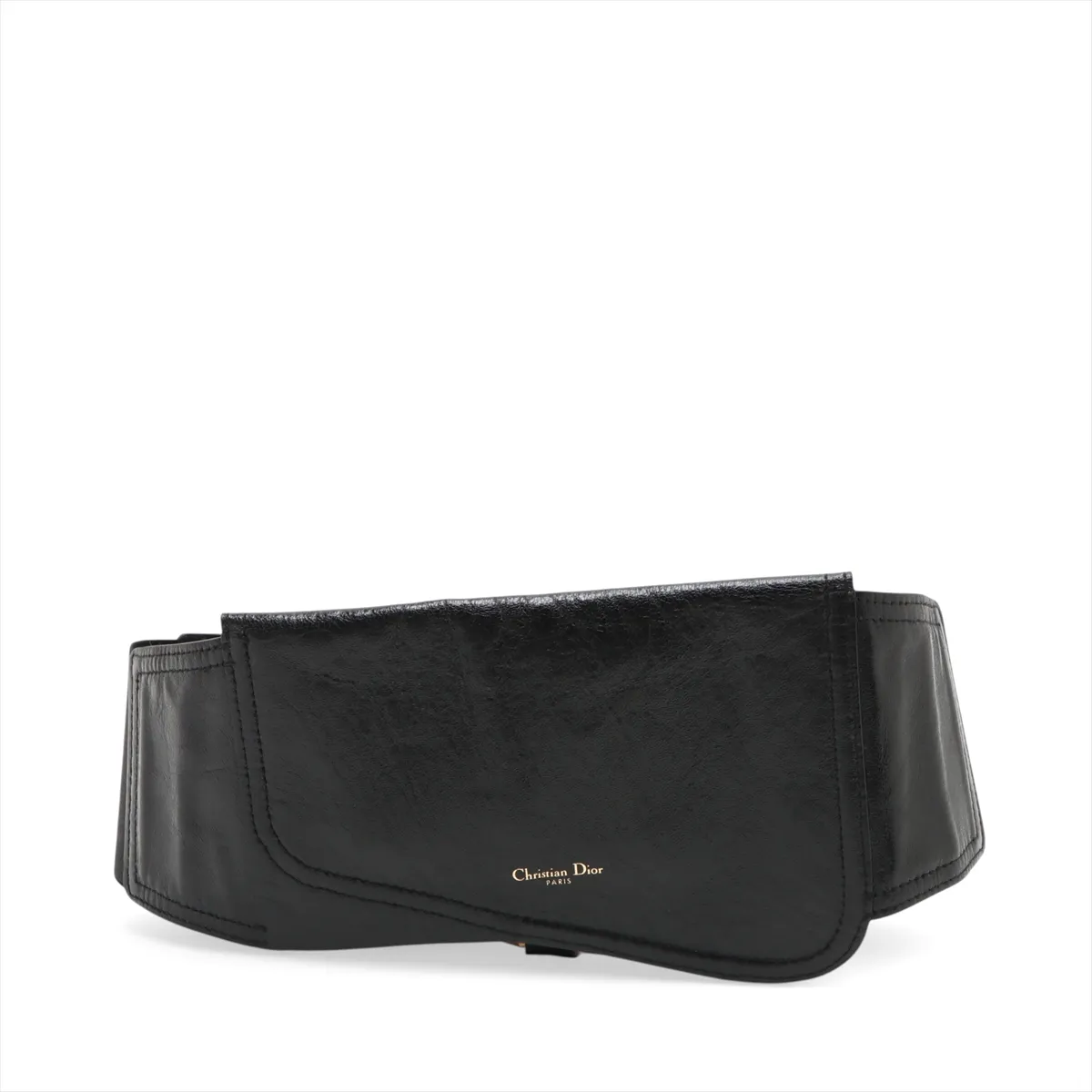 Saddle Bag Leather Waist Pouch Black — view 2
