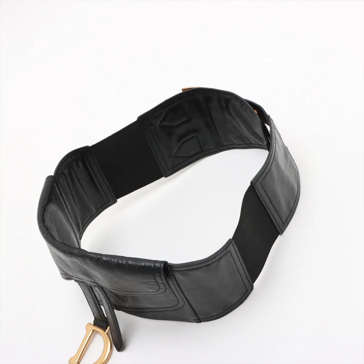 Saddle Bag Leather Waist Pouch Black — view 5