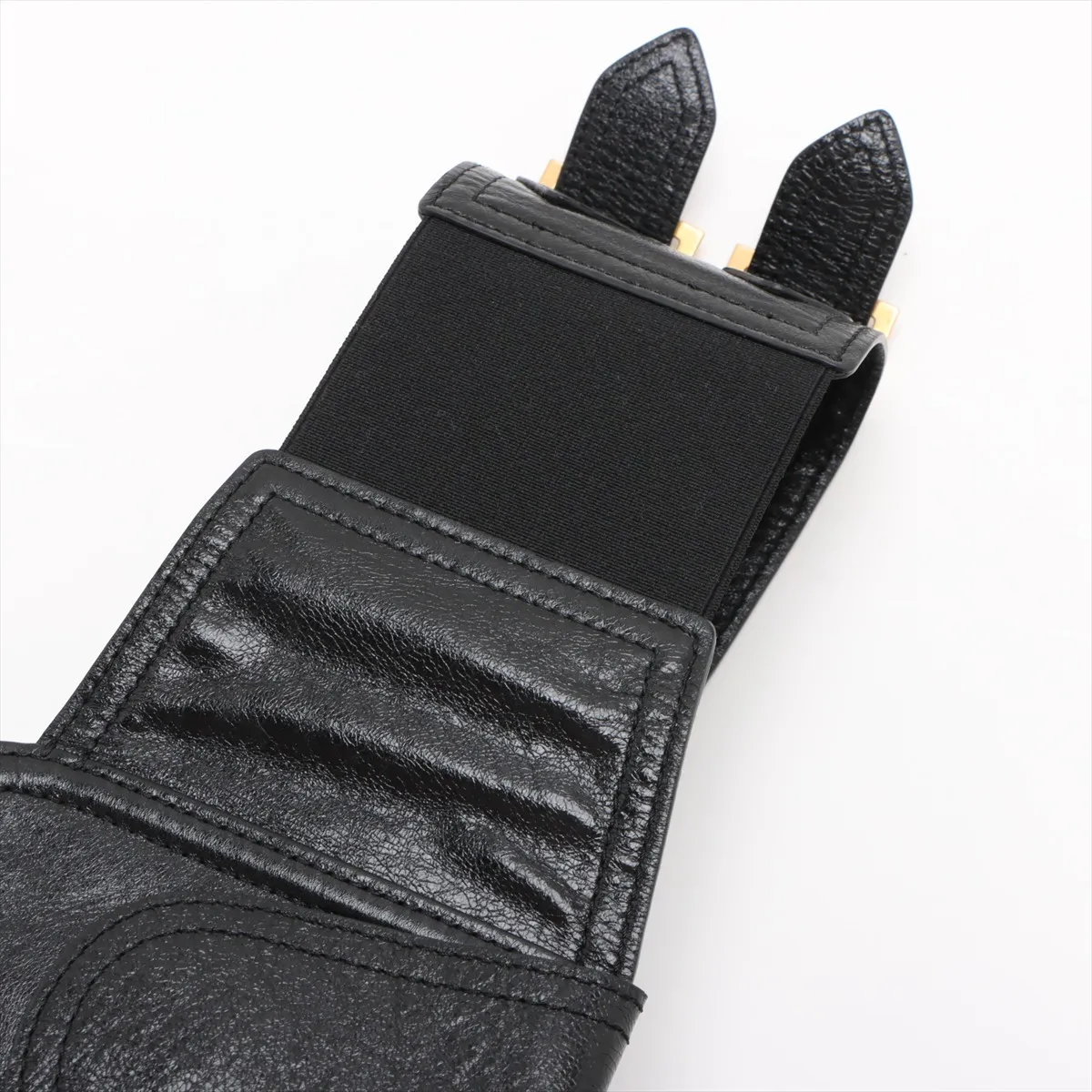 Saddle Bag Leather Waist Pouch Black — view 8