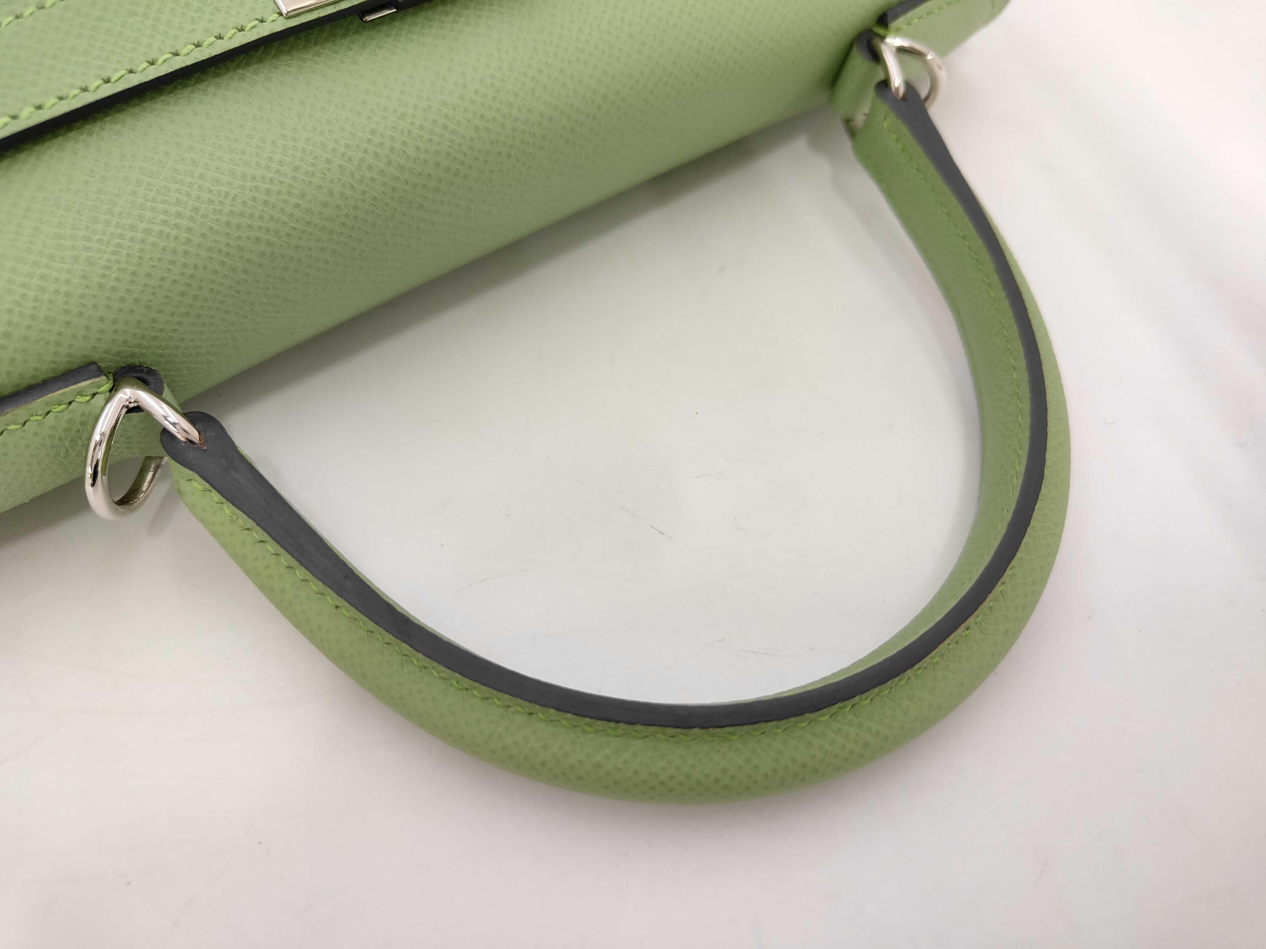 Kelly 28 Sellier Vert Cricket Epsom Leather Silver Hardware Z Stamp Handbag — view 4