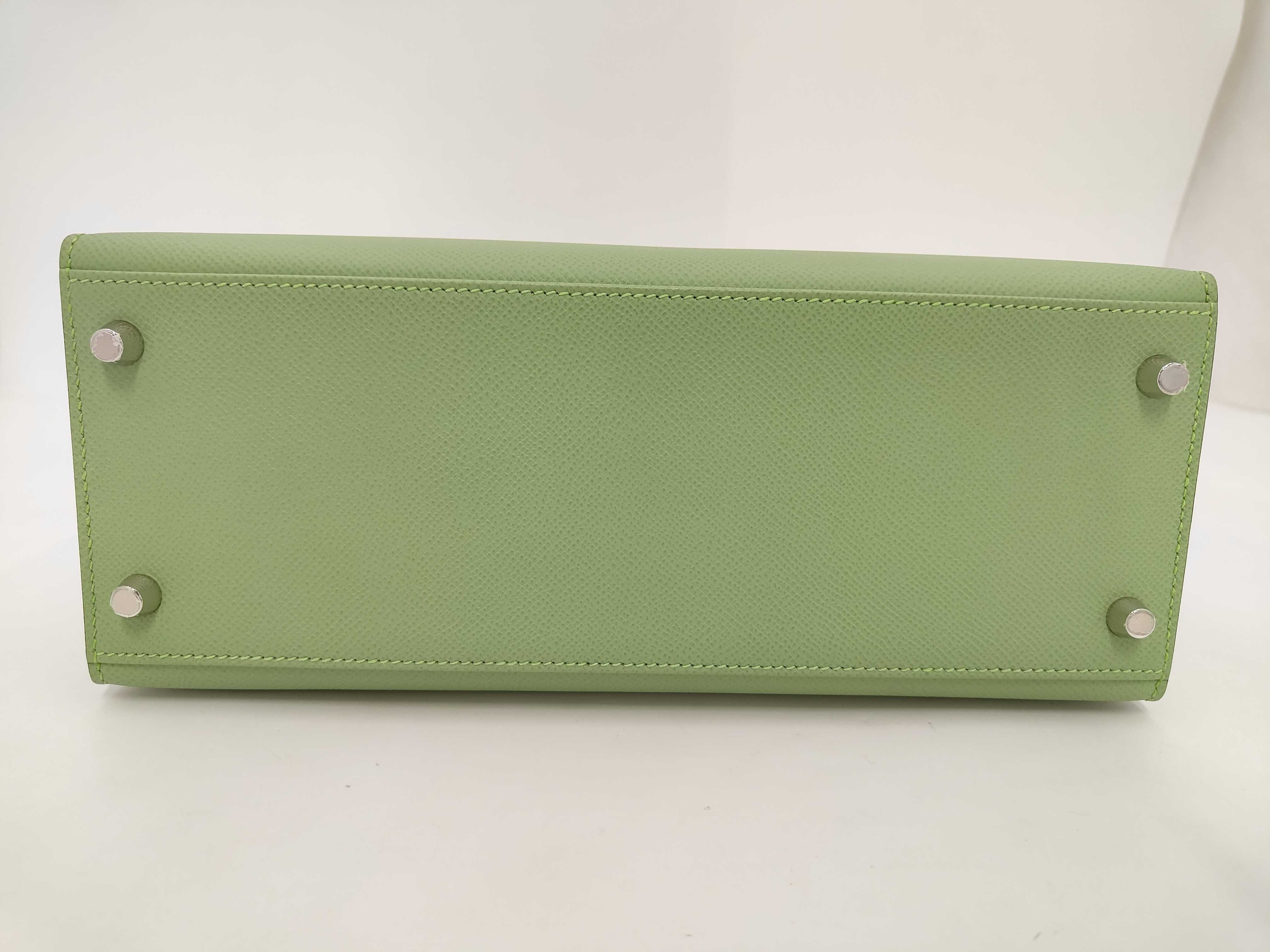 Kelly 28 Sellier Vert Cricket Epsom Leather Silver Hardware Z Stamp Handbag — view 7