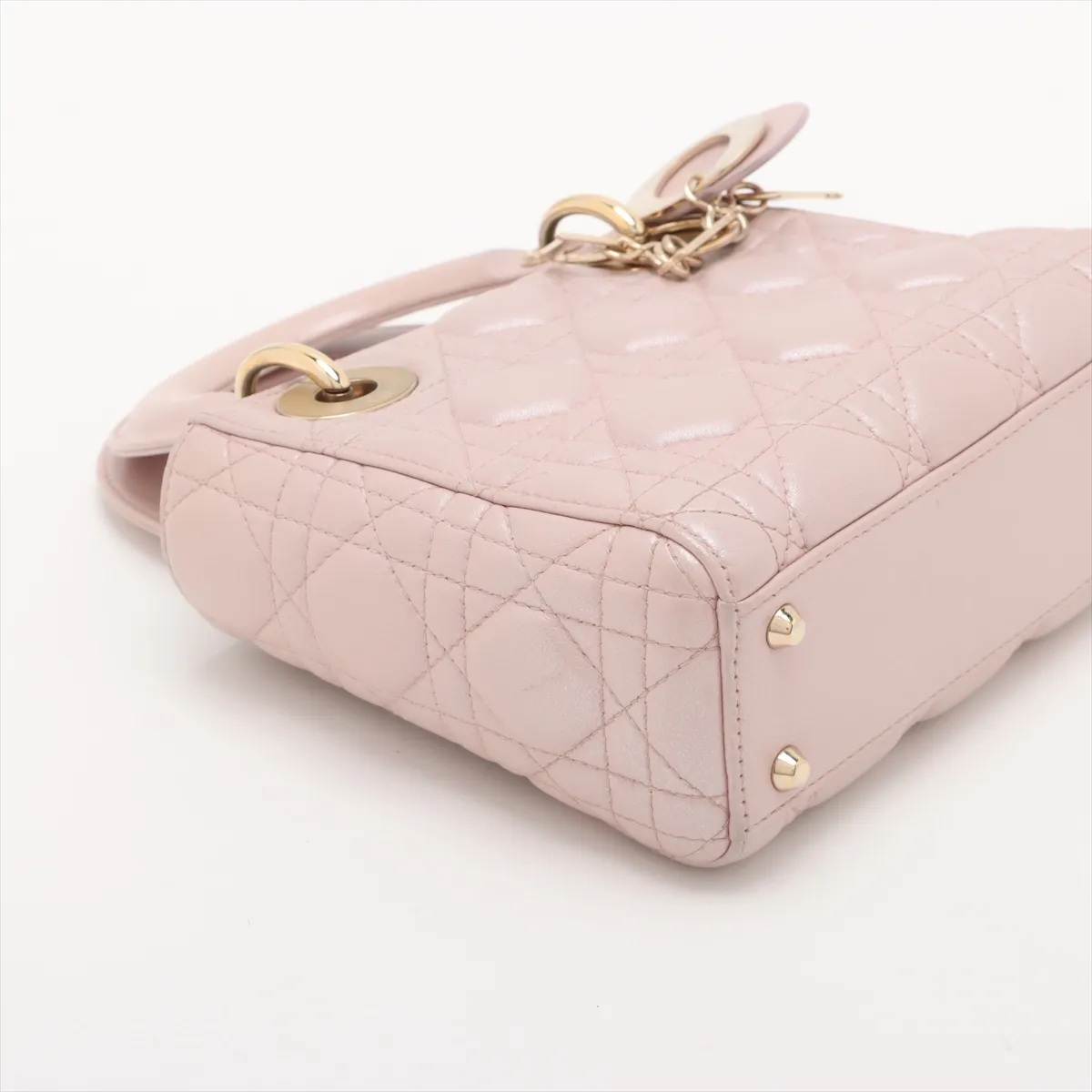 Cannage Lady Dior Mini Leather 2WAY Handbag Pink — view 4