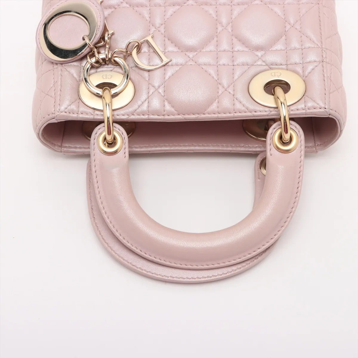 Cannage Lady Dior Mini Leather 2WAY Handbag Pink — view 5