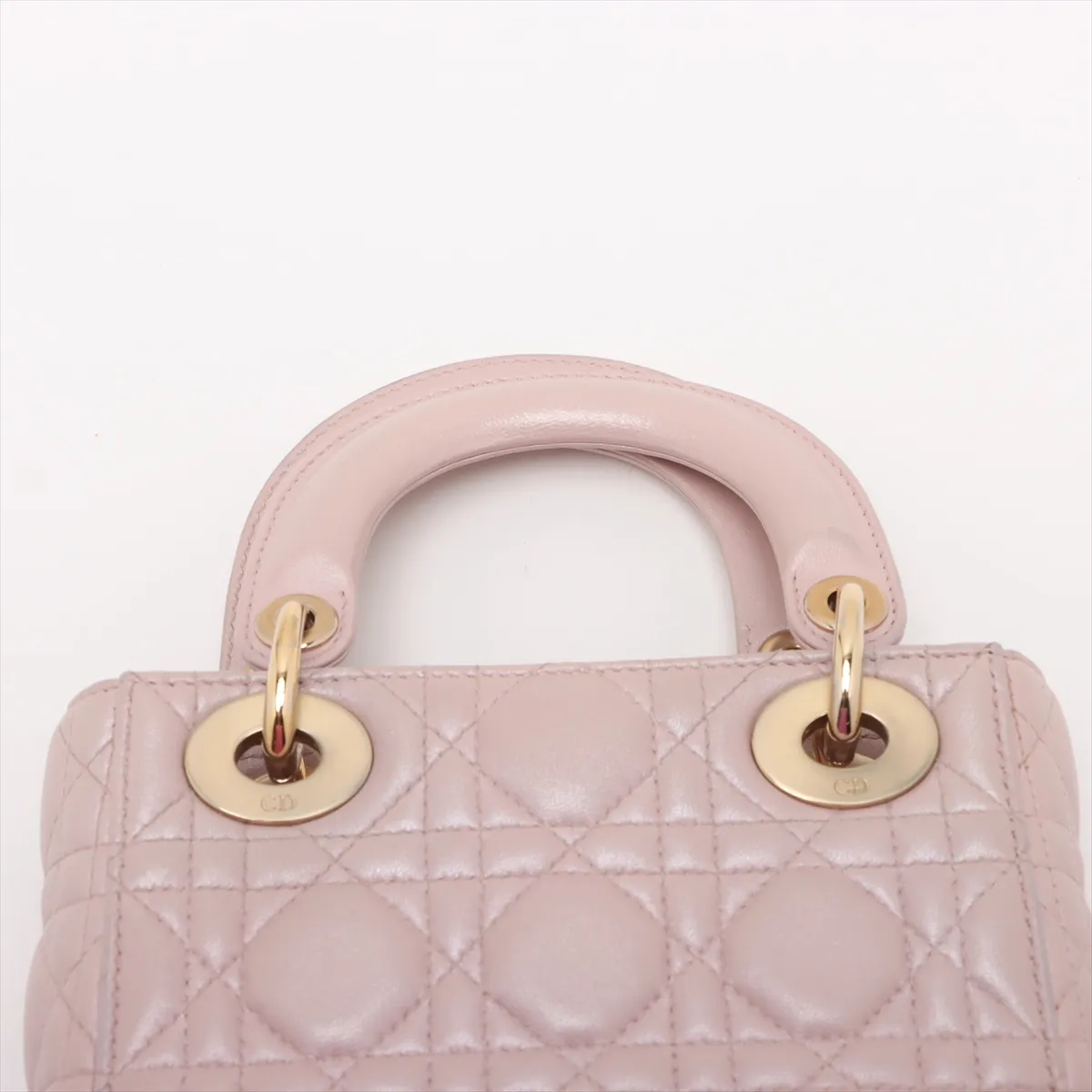 Cannage Lady Dior Mini Leather 2WAY Handbag Pink — view 6