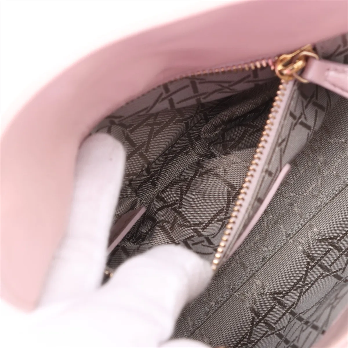 Cannage Lady Dior Mini Leather 2WAY Handbag Pink — view 9