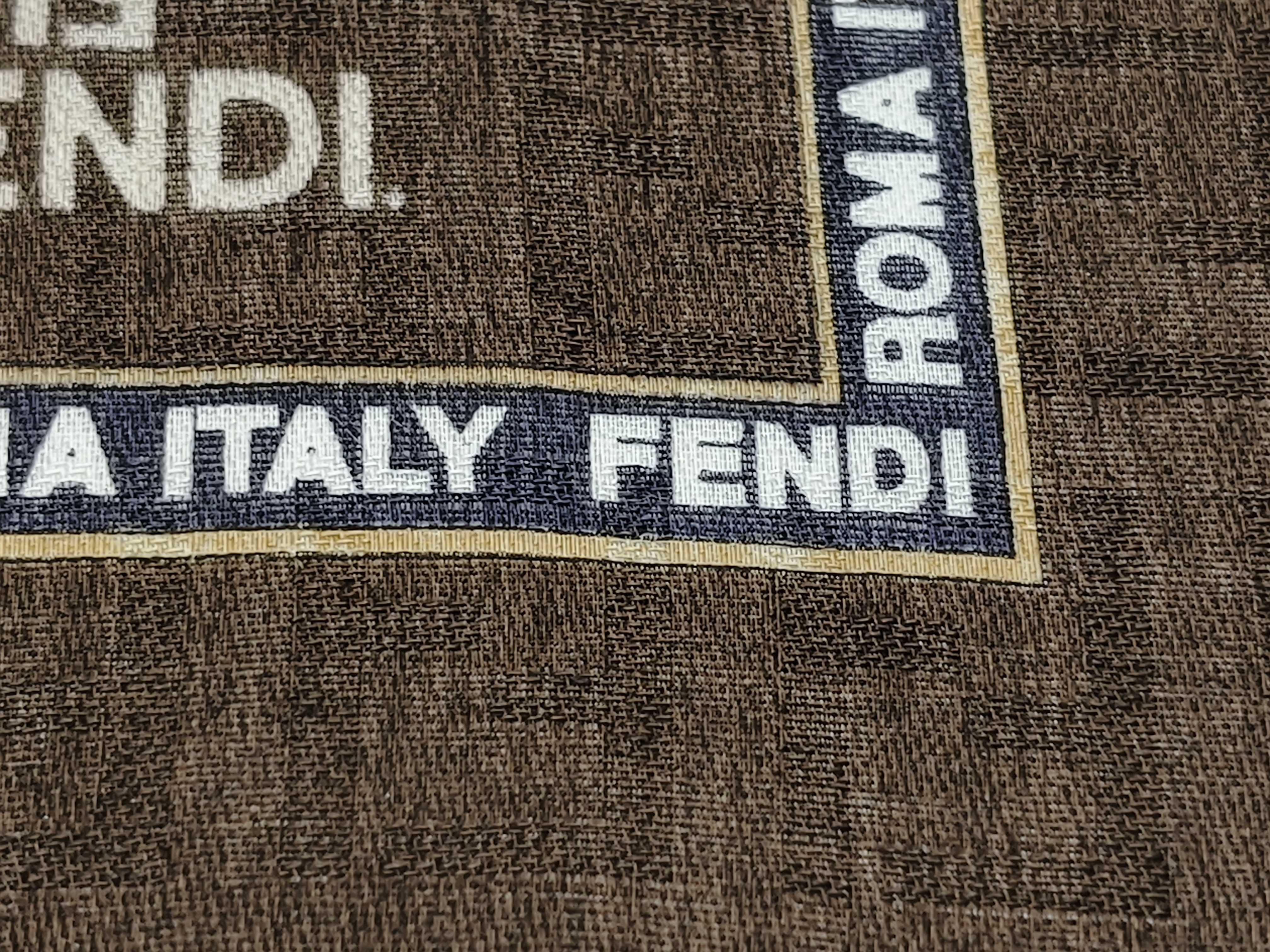 Zucca pattern Fendi handkerchief scarf with sticker FF Zucca all-over print border logo brown Other accessories — view 9