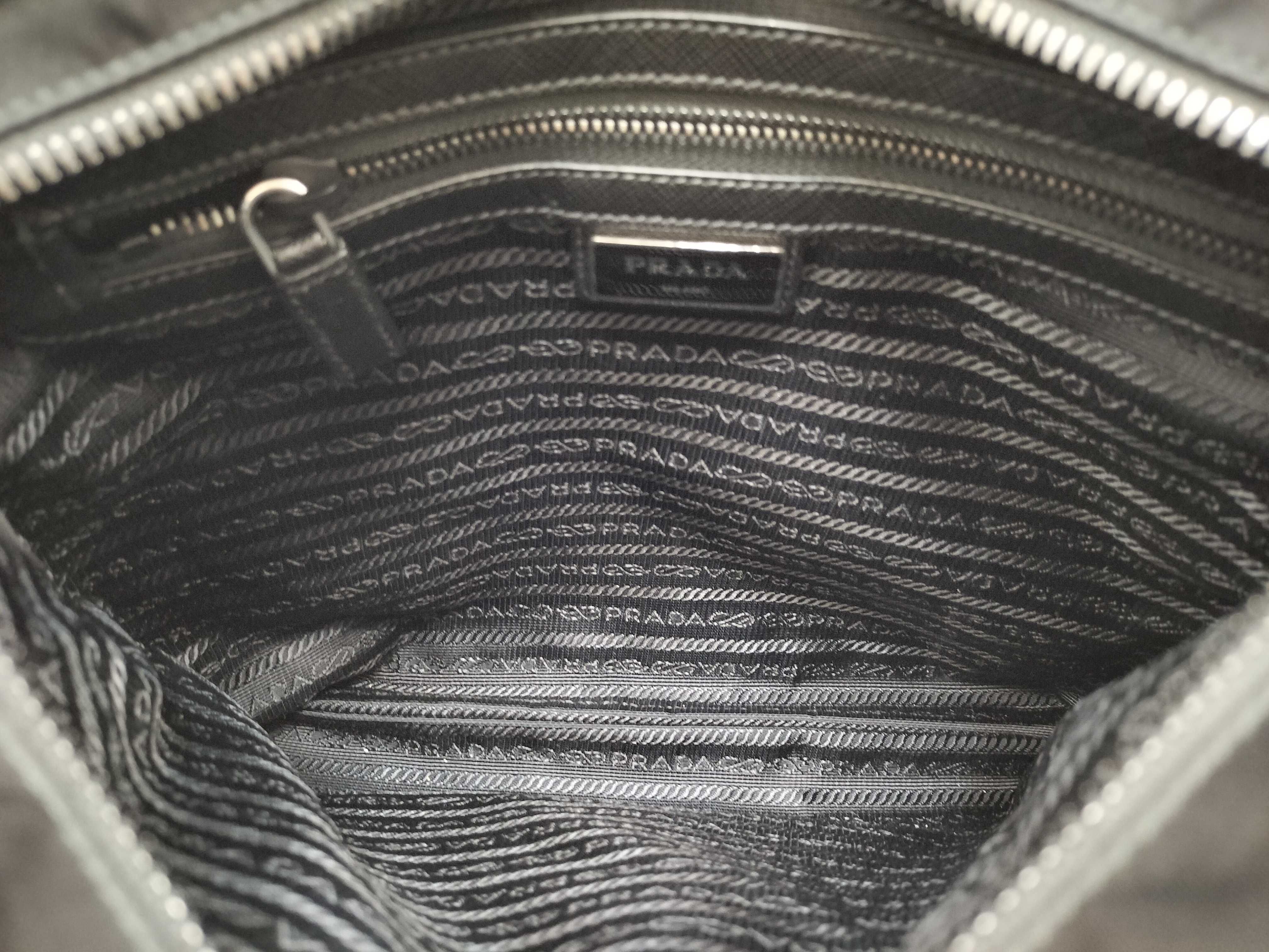 Nylon Prada Tessuto x Saffiano Shoulder Bag Black 2VH053 Shoulder Bag — view 11