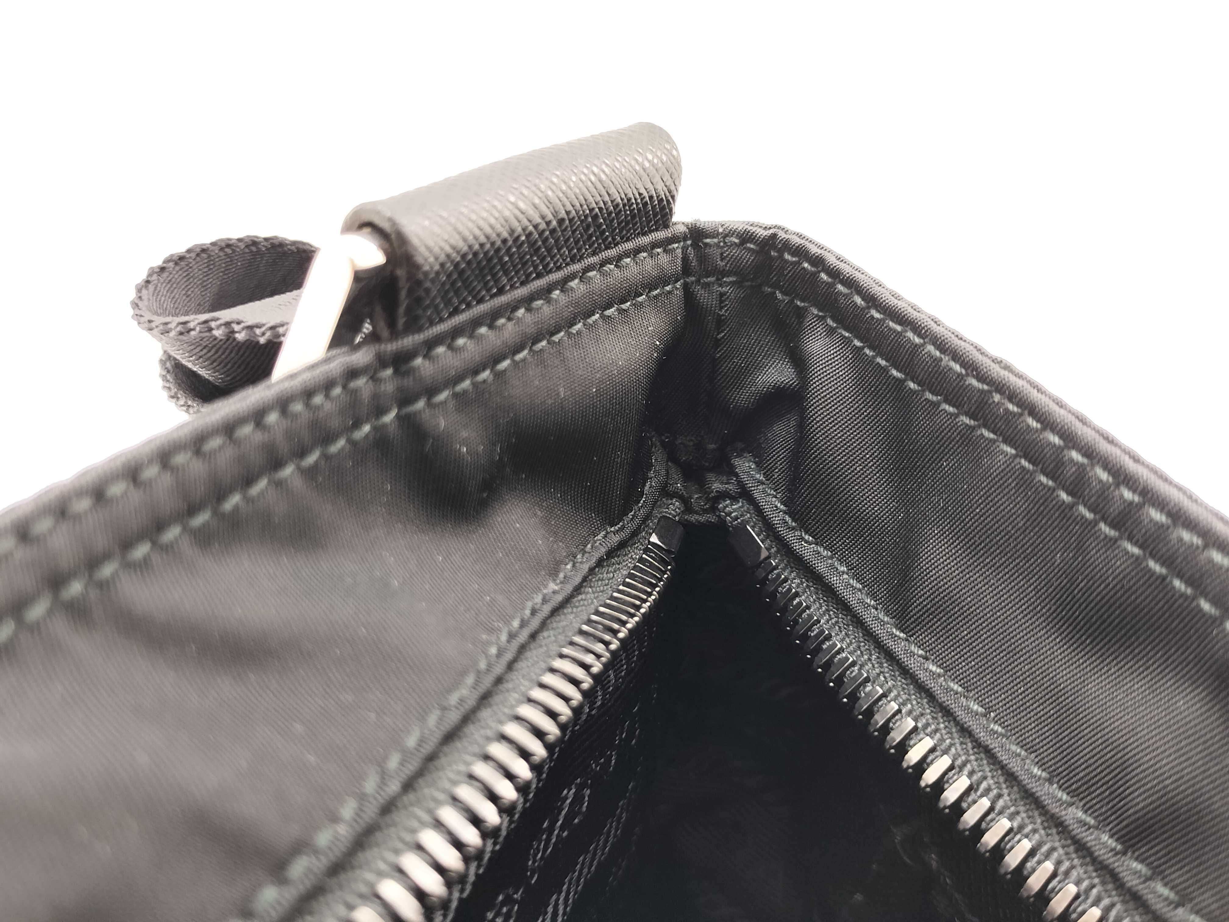 Nylon Prada Tessuto x Saffiano Shoulder Bag Black 2VH053 Shoulder Bag — view 12