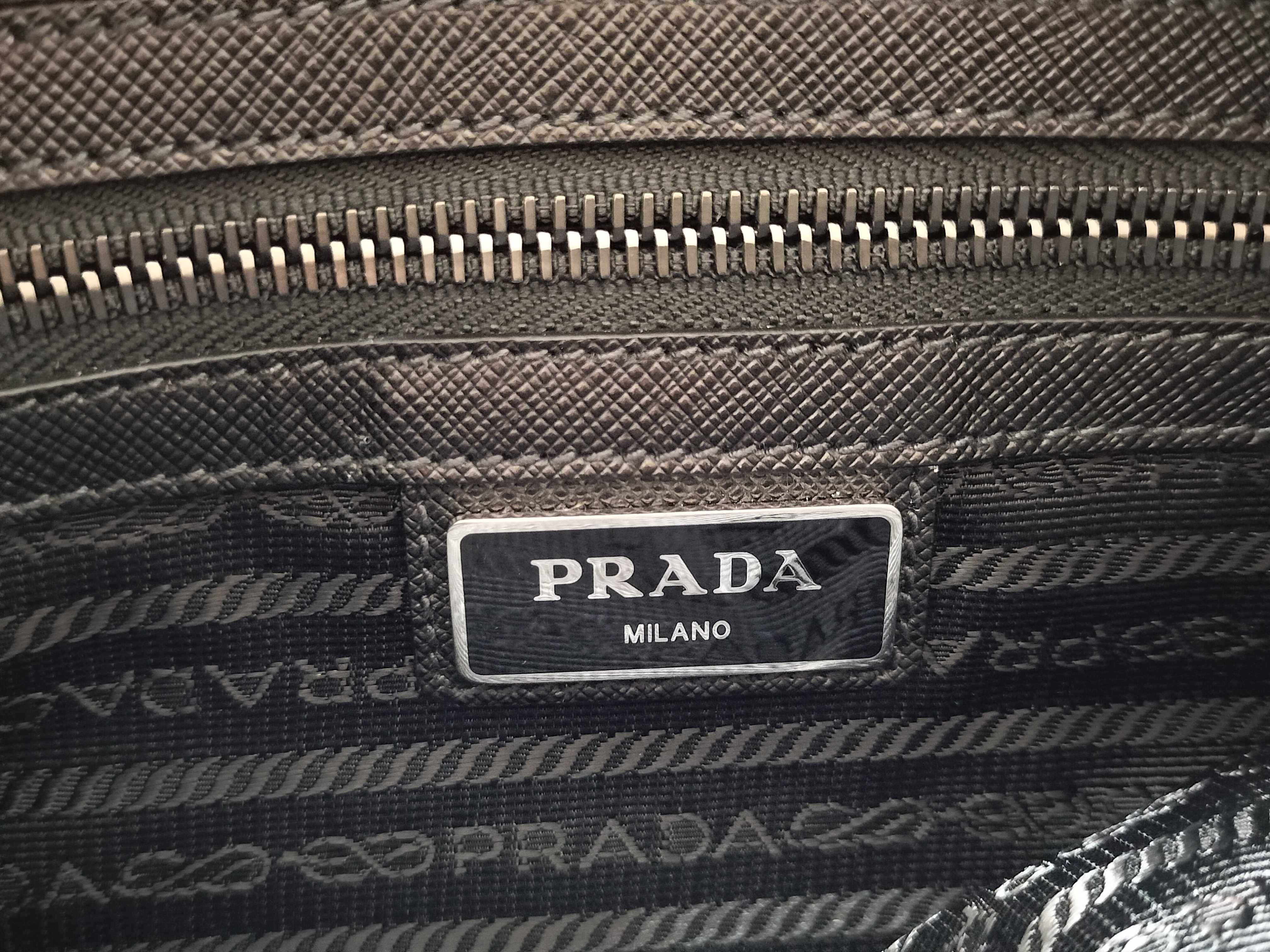 Nylon Prada Tessuto x Saffiano Shoulder Bag Black 2VH053 Shoulder Bag — view 13