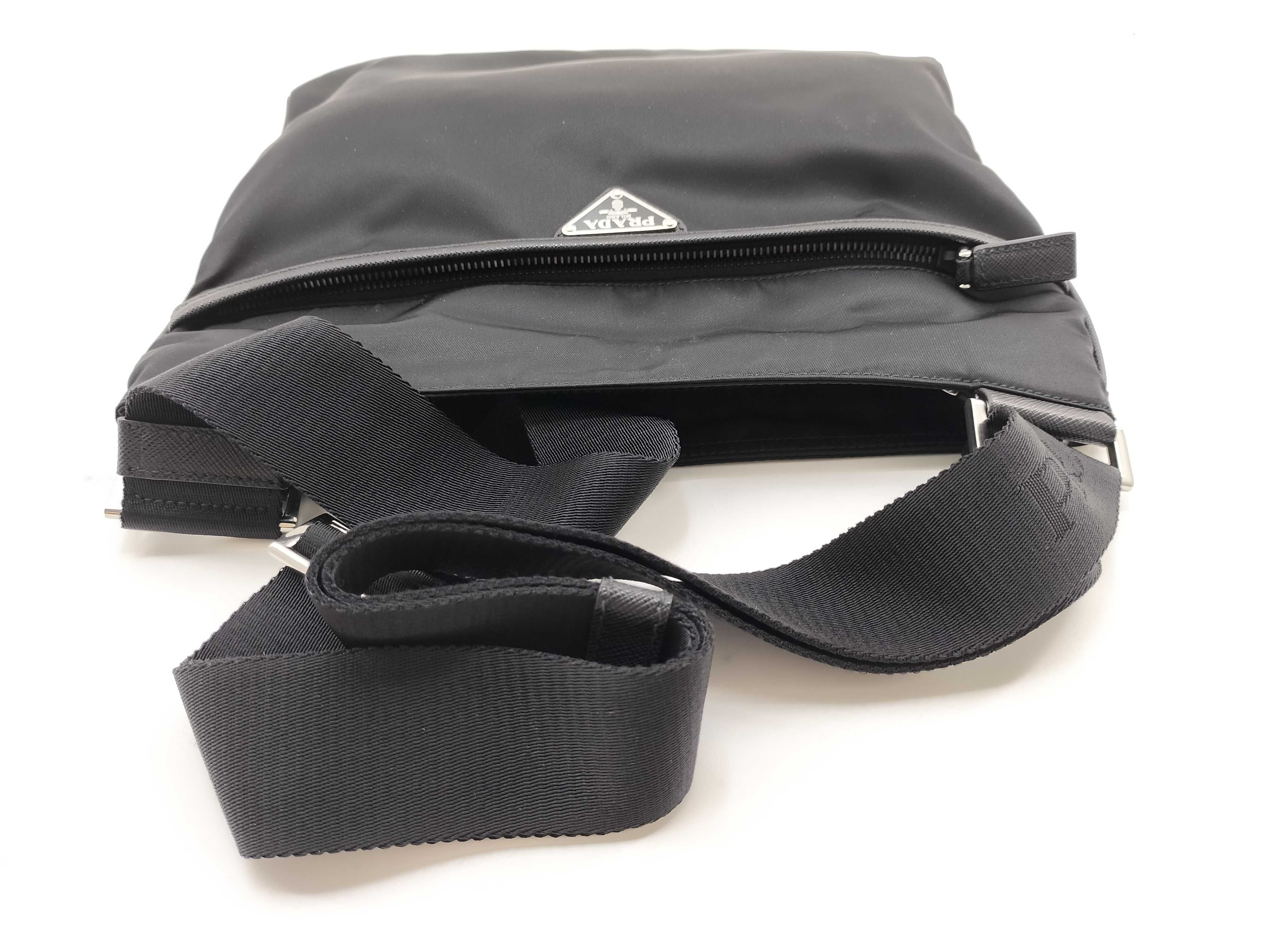 Nylon Prada Tessuto x Saffiano Shoulder Bag Black 2VH053 Shoulder Bag — view 7