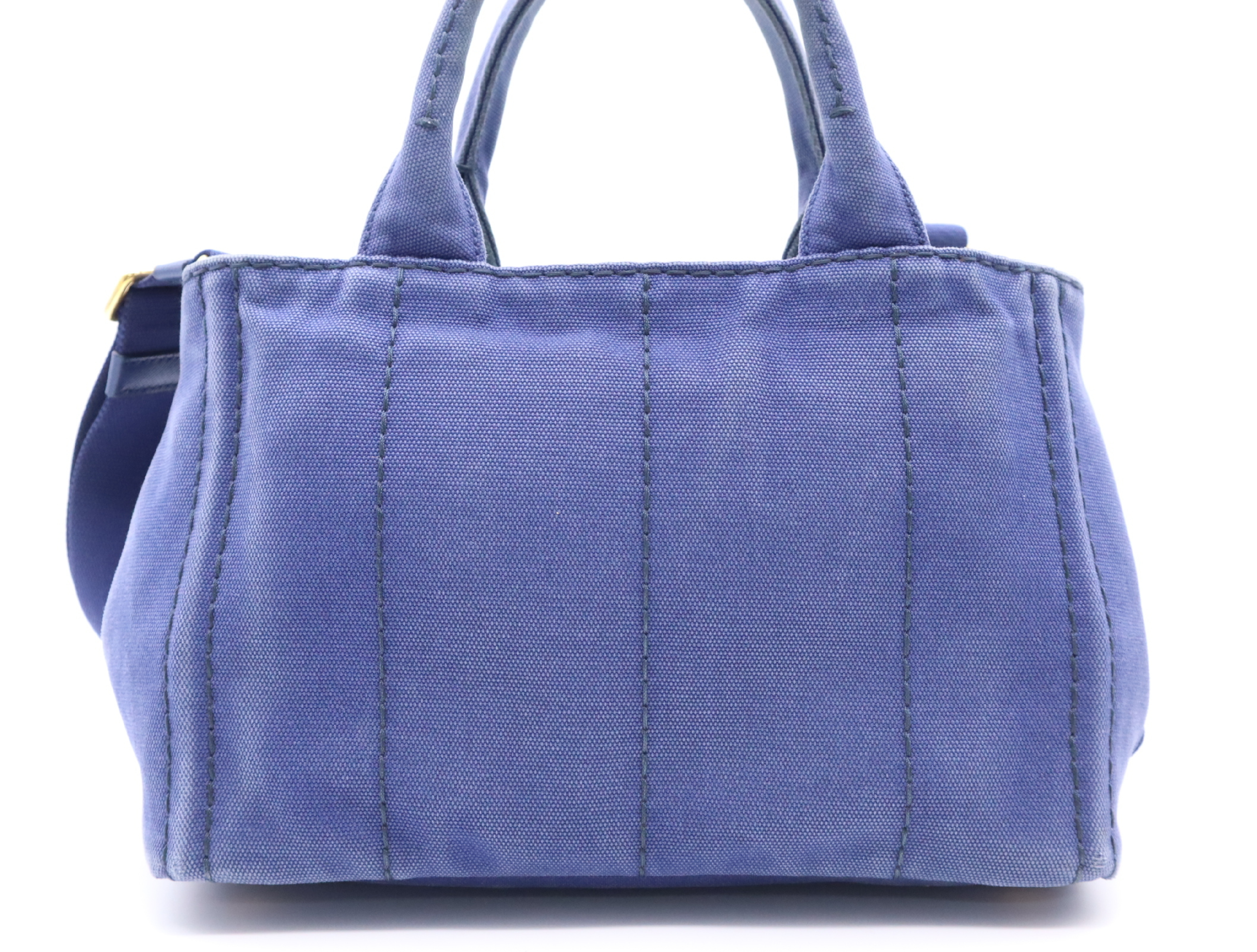 Canvas Canapa 2-Way Handbag (Blue) with Shoulder Strap and Dust Bag — view 2