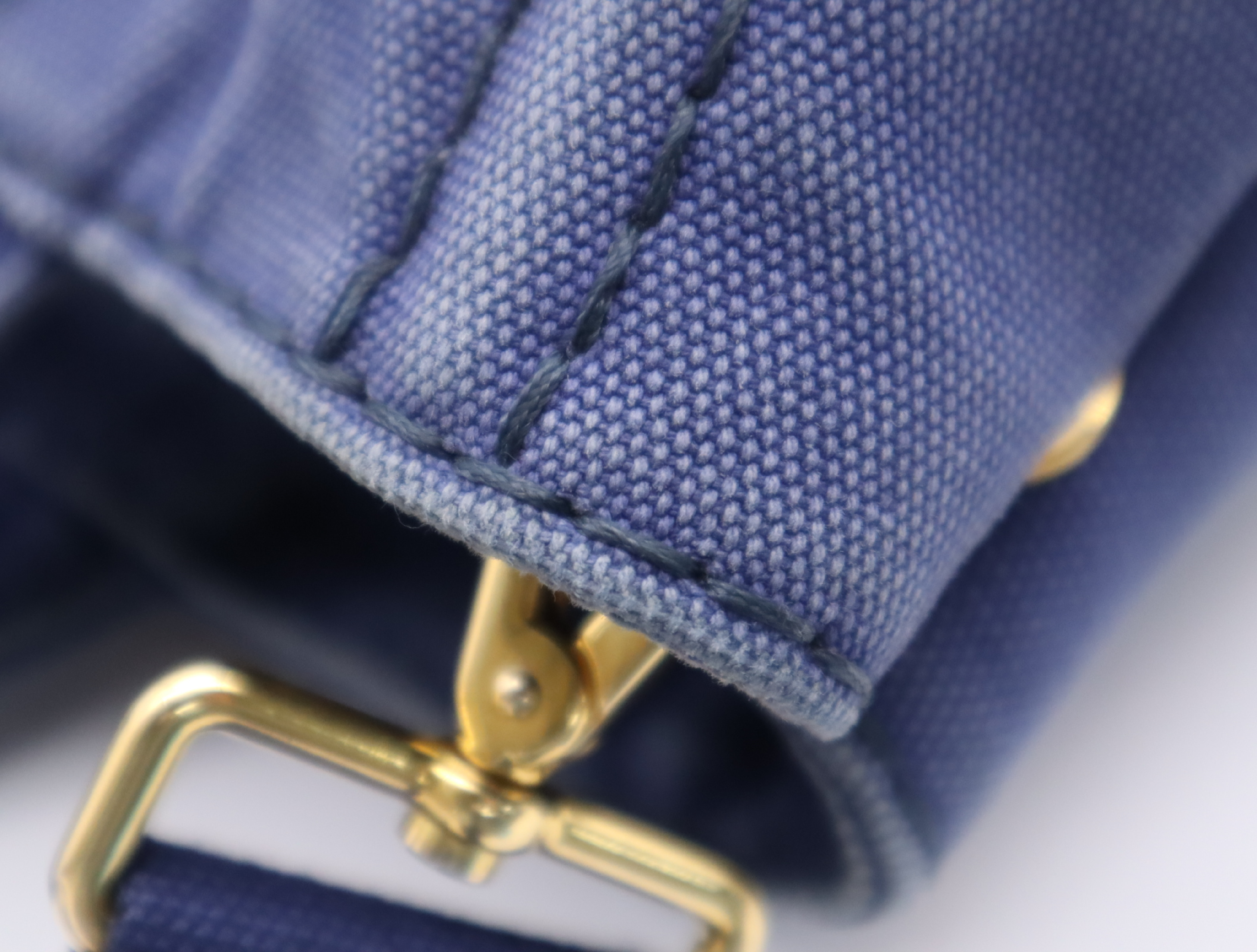 Canvas Canapa 2-Way Handbag (Blue) with Shoulder Strap and Dust Bag — view 11