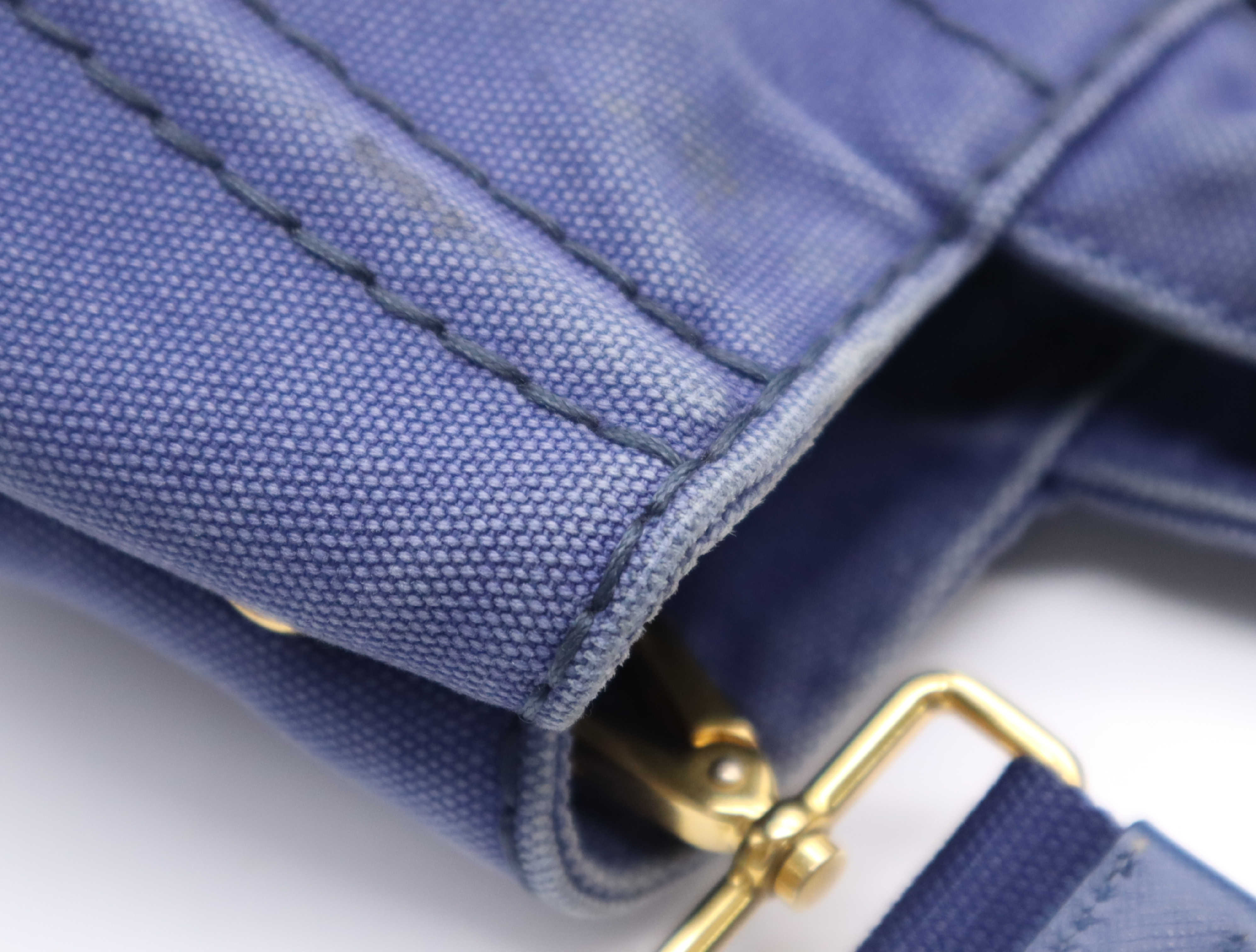 Canvas Canapa 2-Way Handbag (Blue) with Shoulder Strap and Dust Bag — view 8
