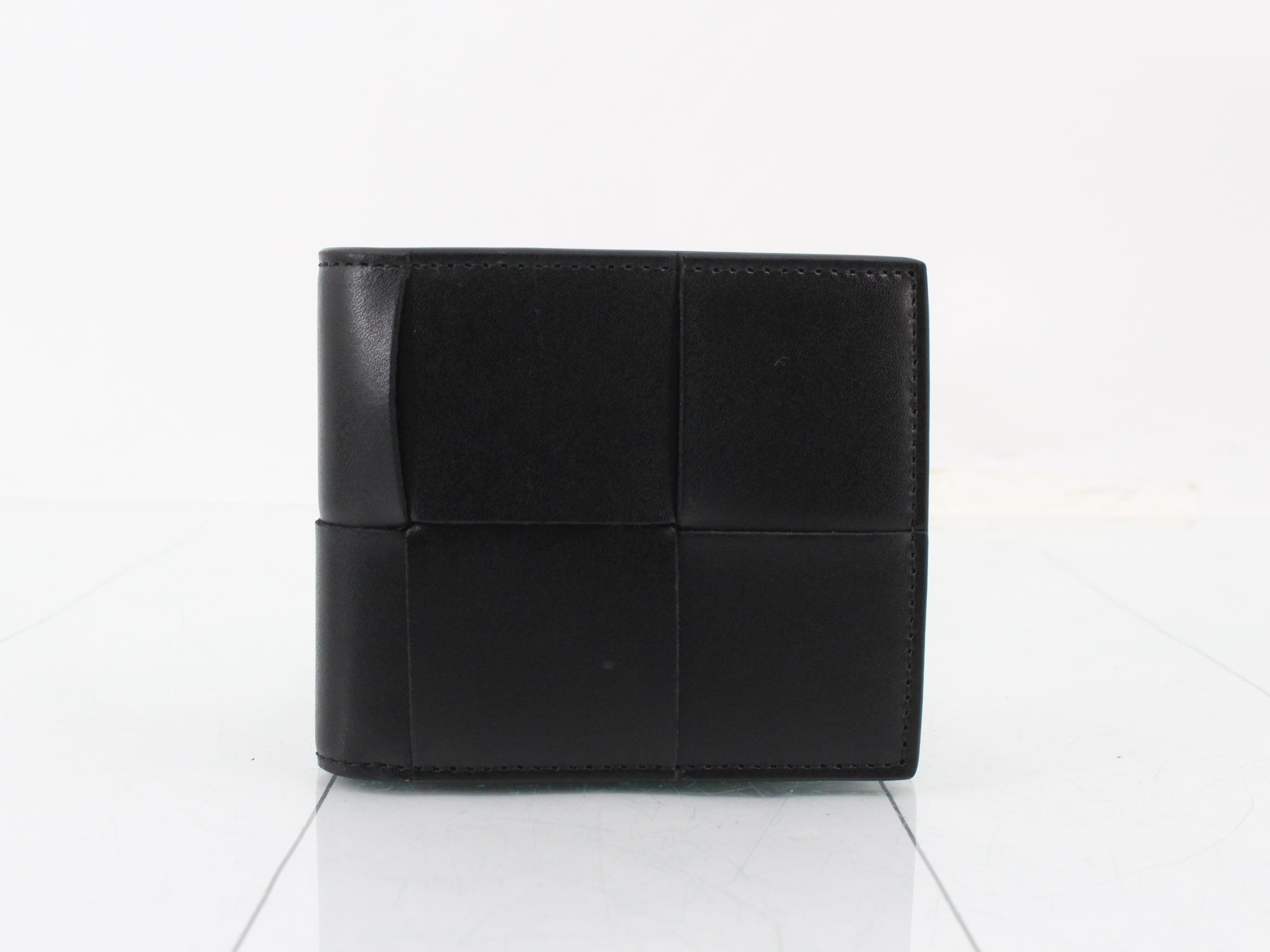 Maxi Intrecciato Bi-fold Wallet, Unused, Black — view 2