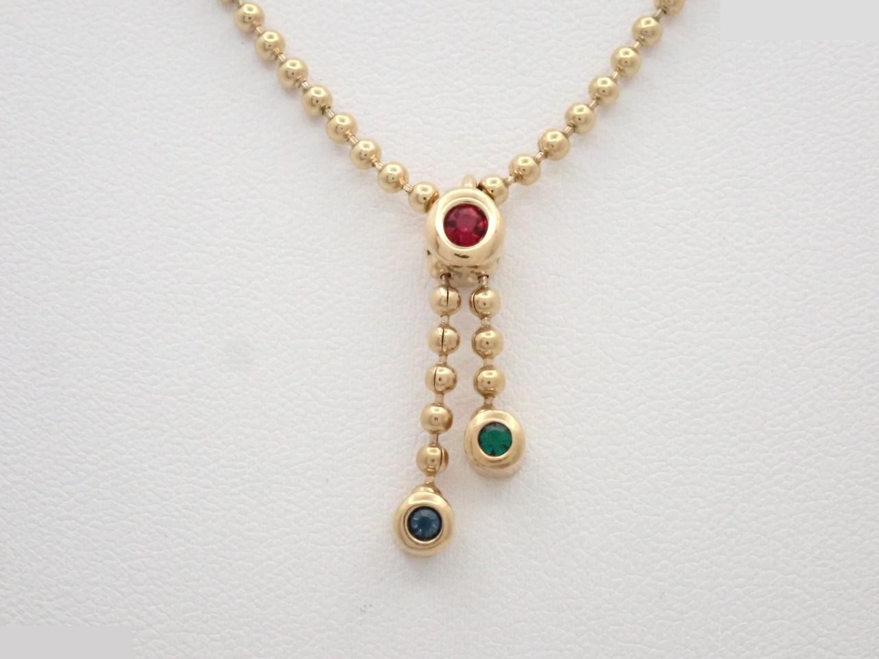Colored gemstone necklace, chain approximately 42cm