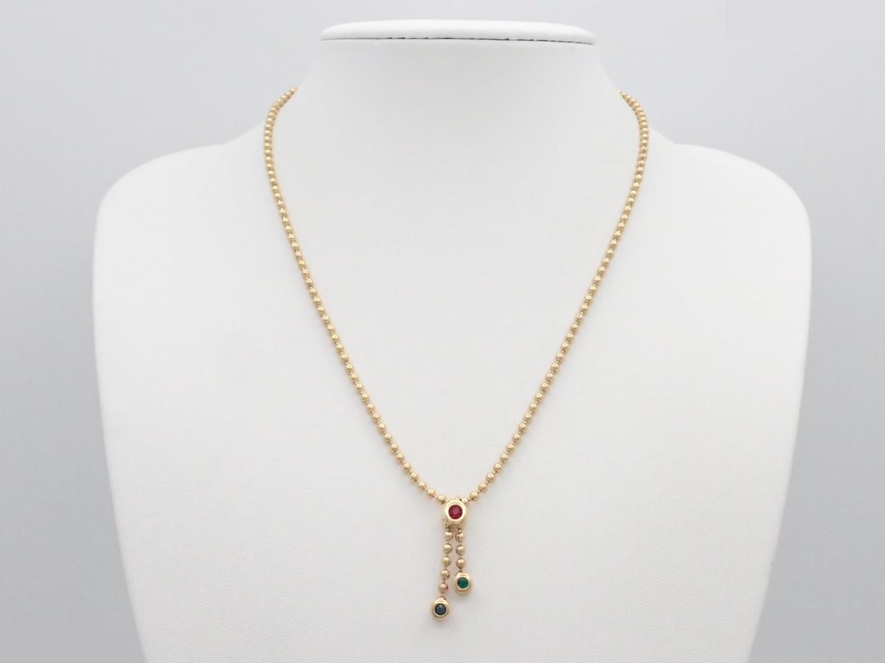 Colored gemstone necklace, chain approximately 42cm — view 3