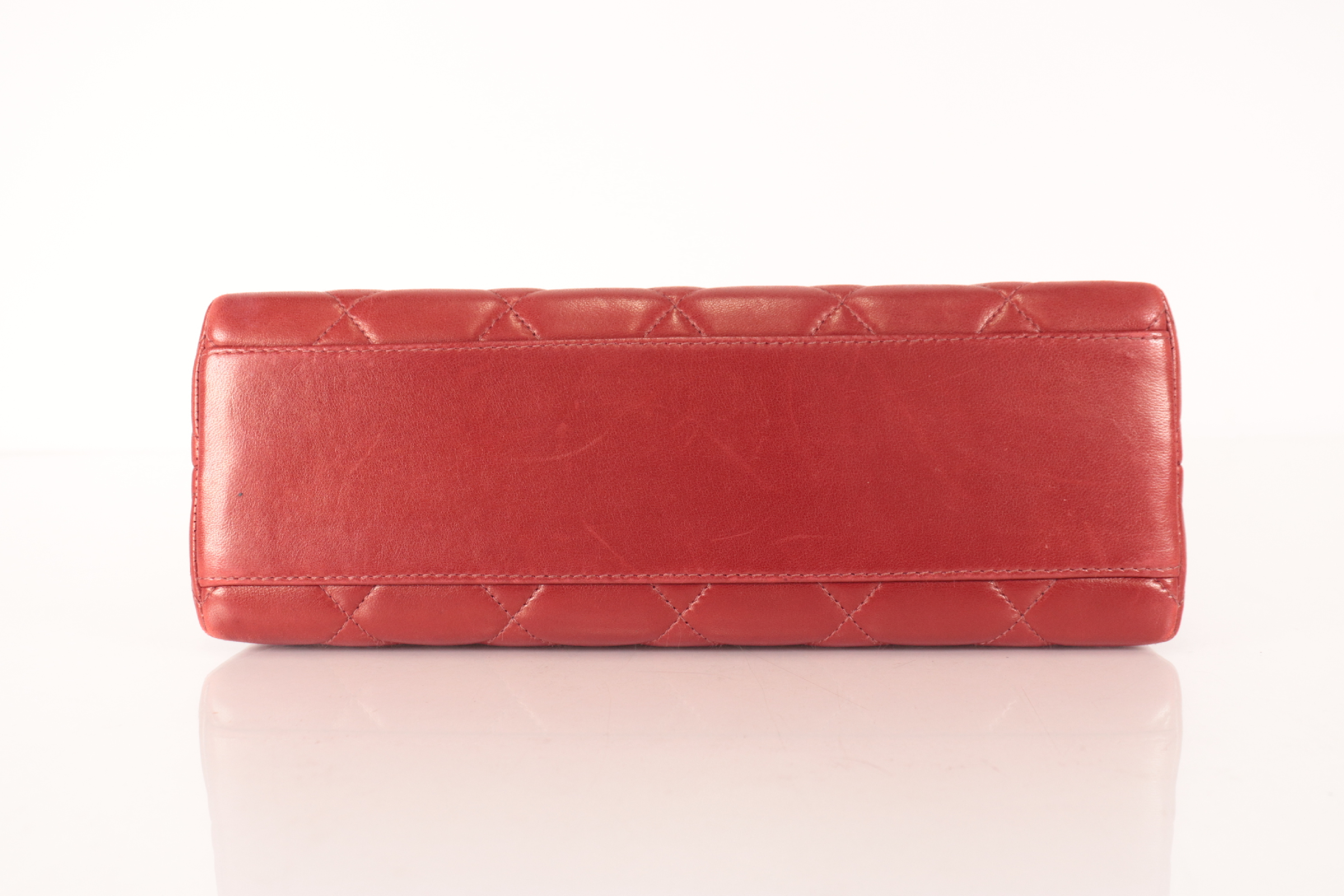 Matelassé Lambskin Chain Tote, Red, Series 5 Tote Bag — view 6
