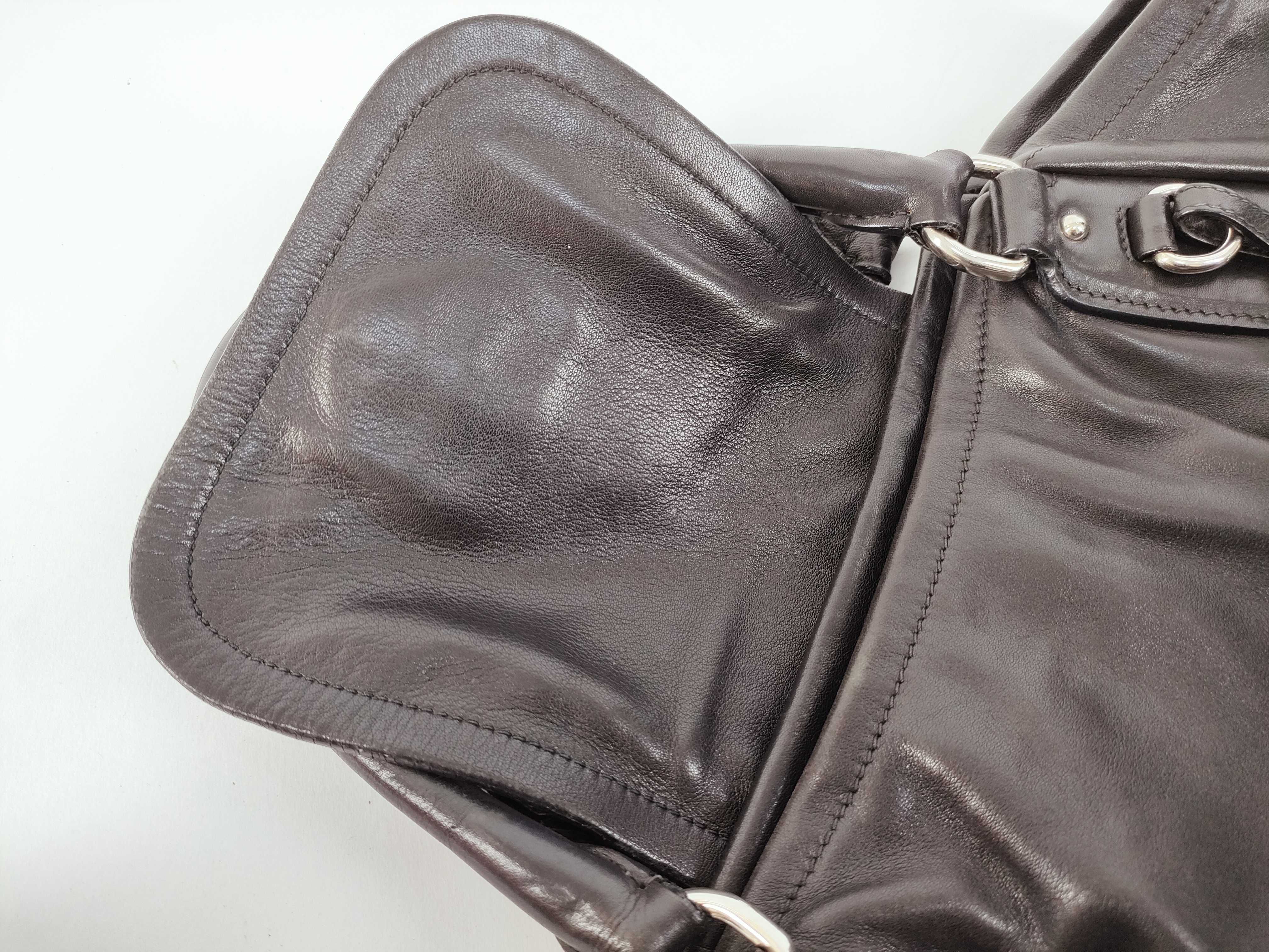 handbag, leather, black, with name tag. — view 8