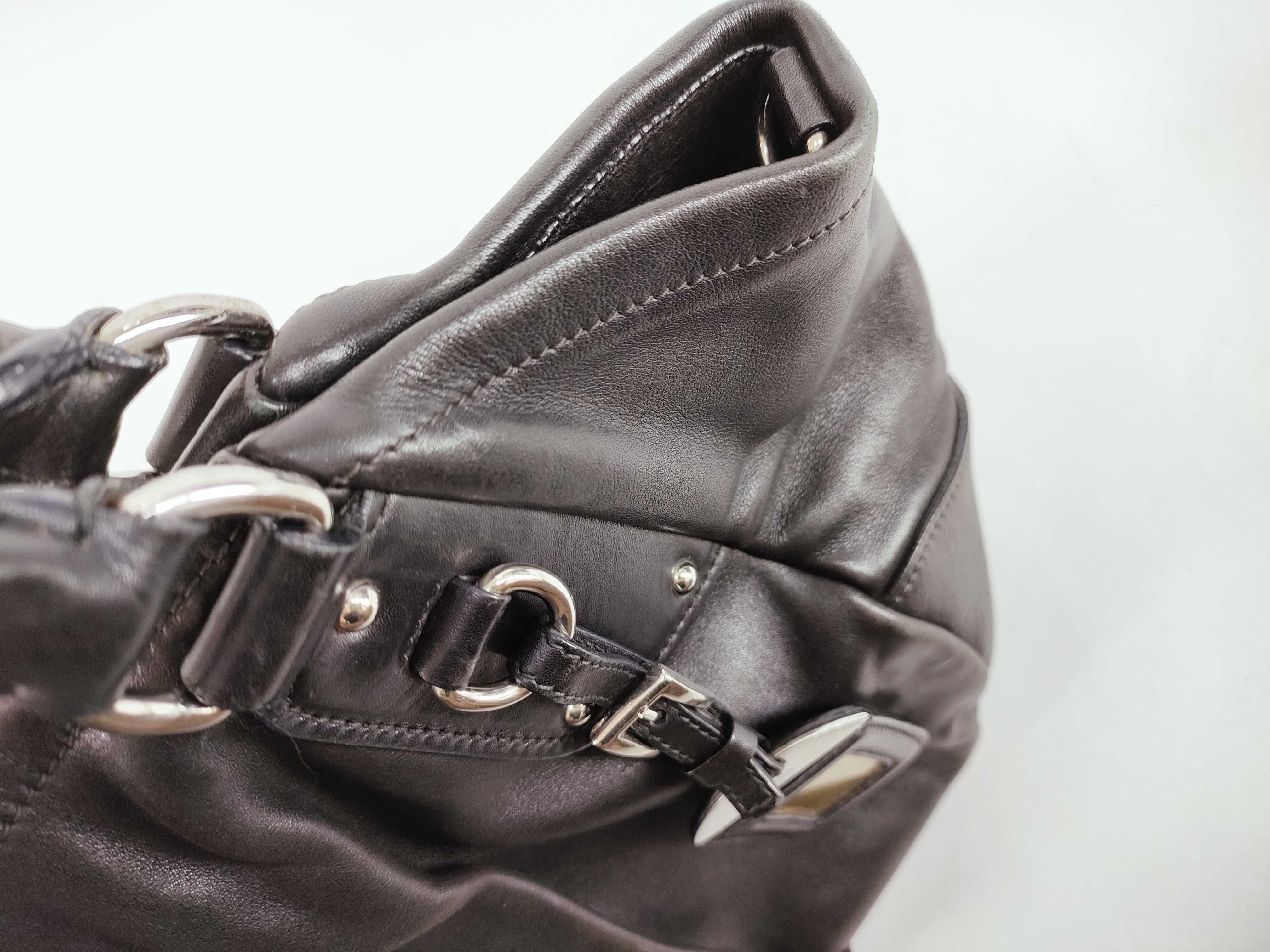 handbag, leather, black, with name tag. — view 9