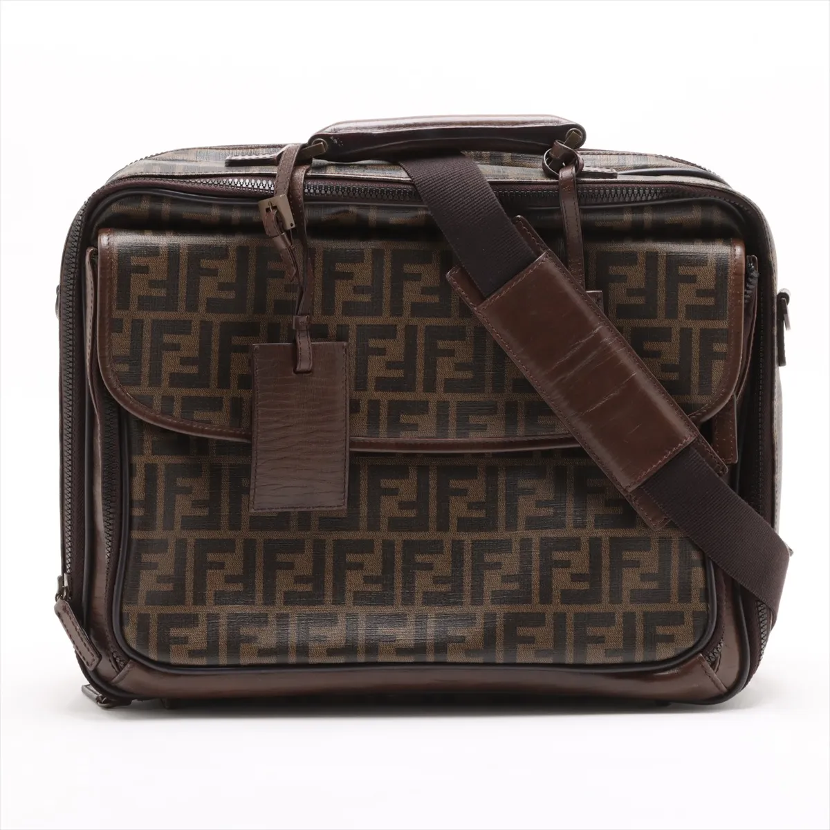 Zucca PVC x Leather 2WAY Handbag Brown