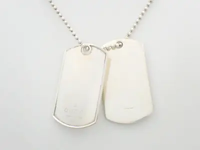 Double dog tag ball chain necklace, SV925 / 51.8g