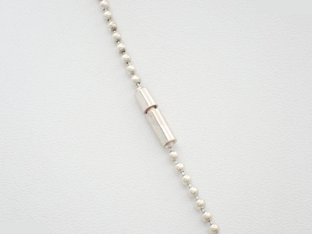 Double dog tag ball chain necklace, SV925 / 51.8g — view 2