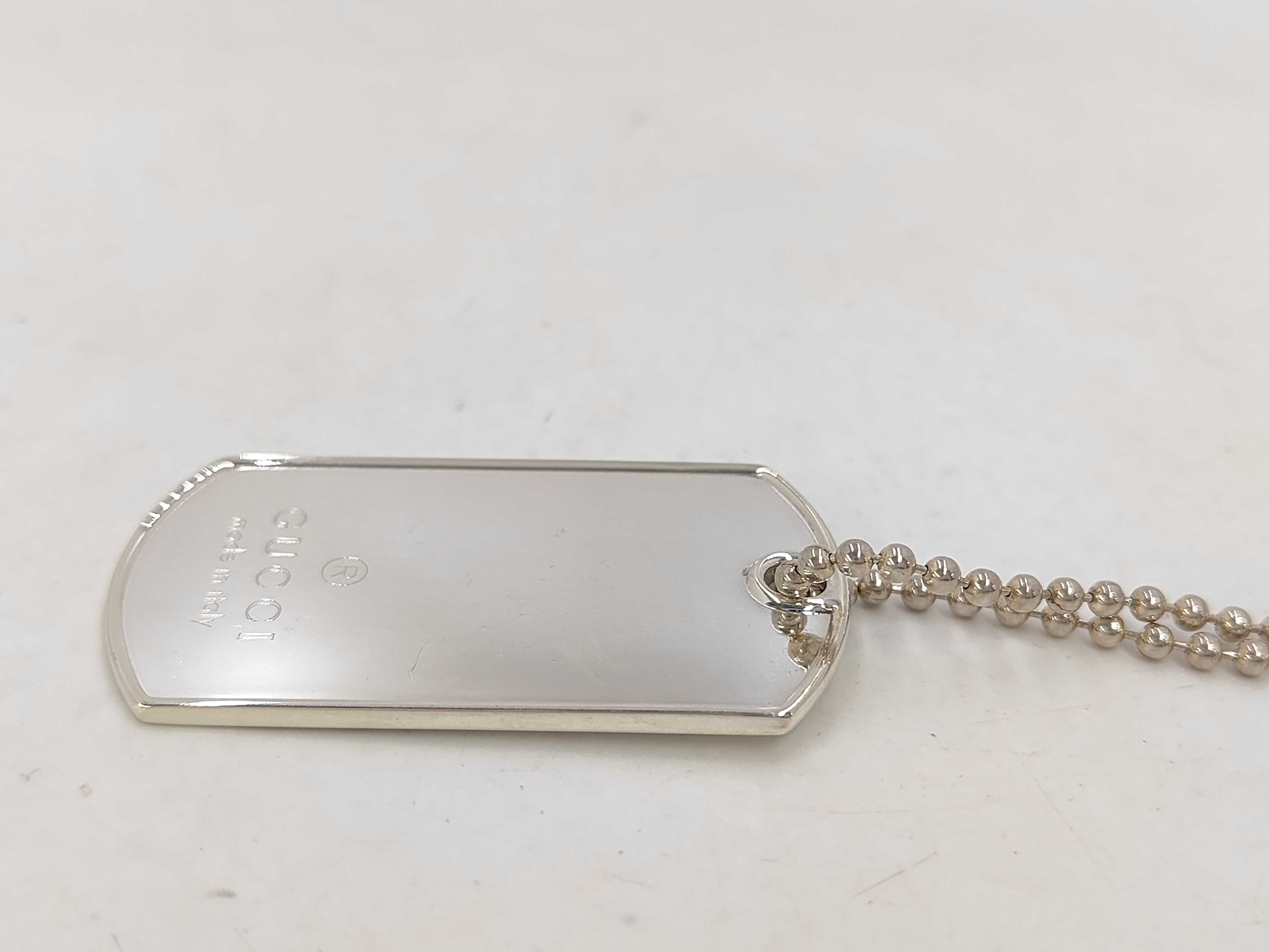 Dog Tag Plate Necklace (925 Sterling Silver) — view 2