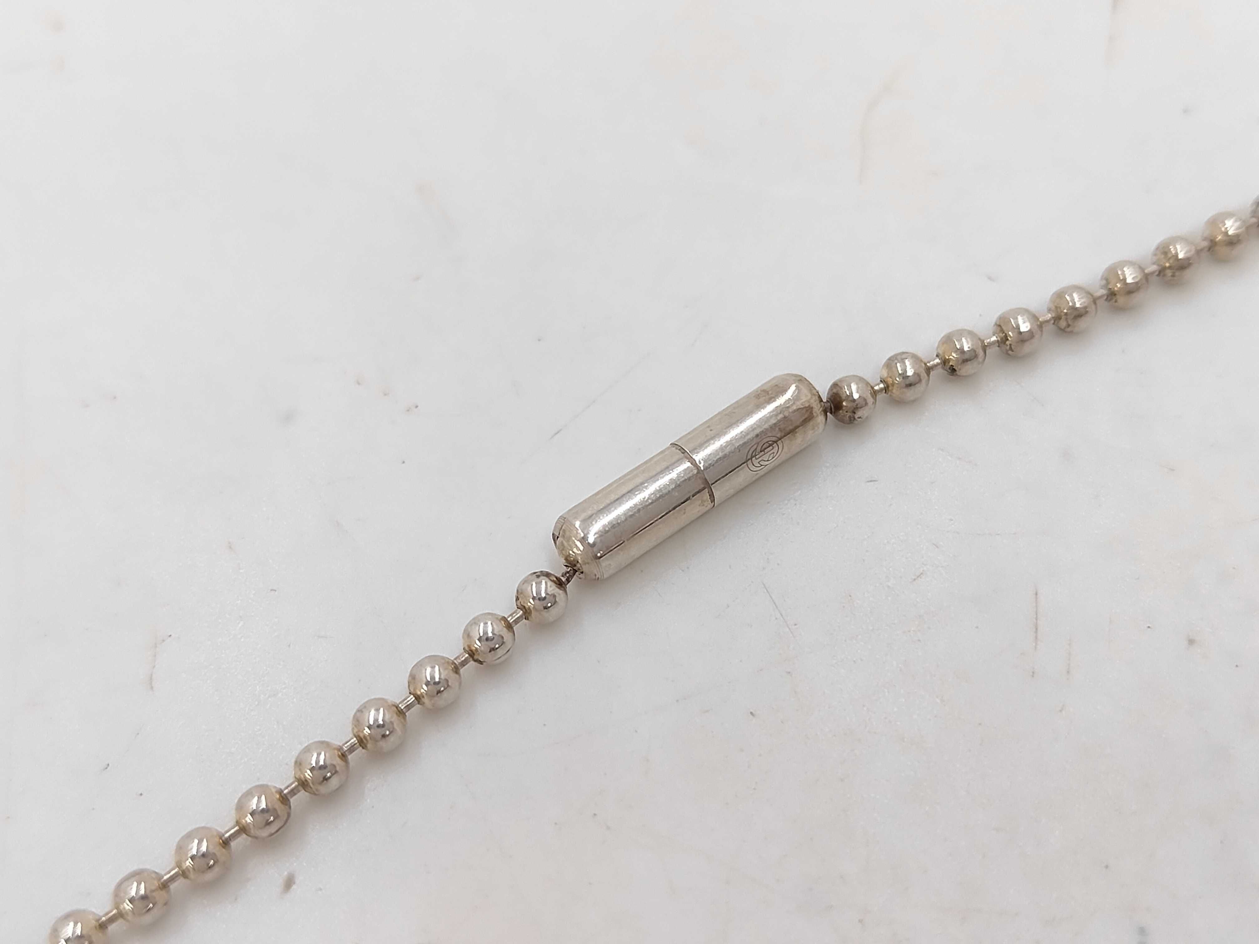 Dog Tag Plate Necklace (925 Sterling Silver) — view 4