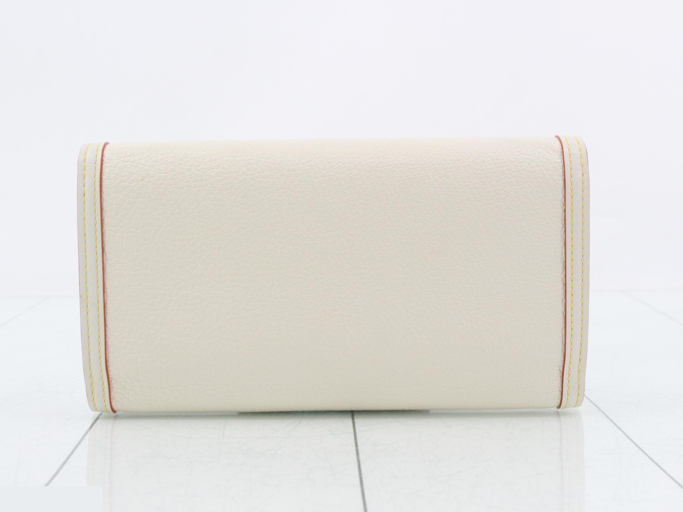 Suhali International Tri-fold Long Wallet, Blanc, with Dust Bag — view 2