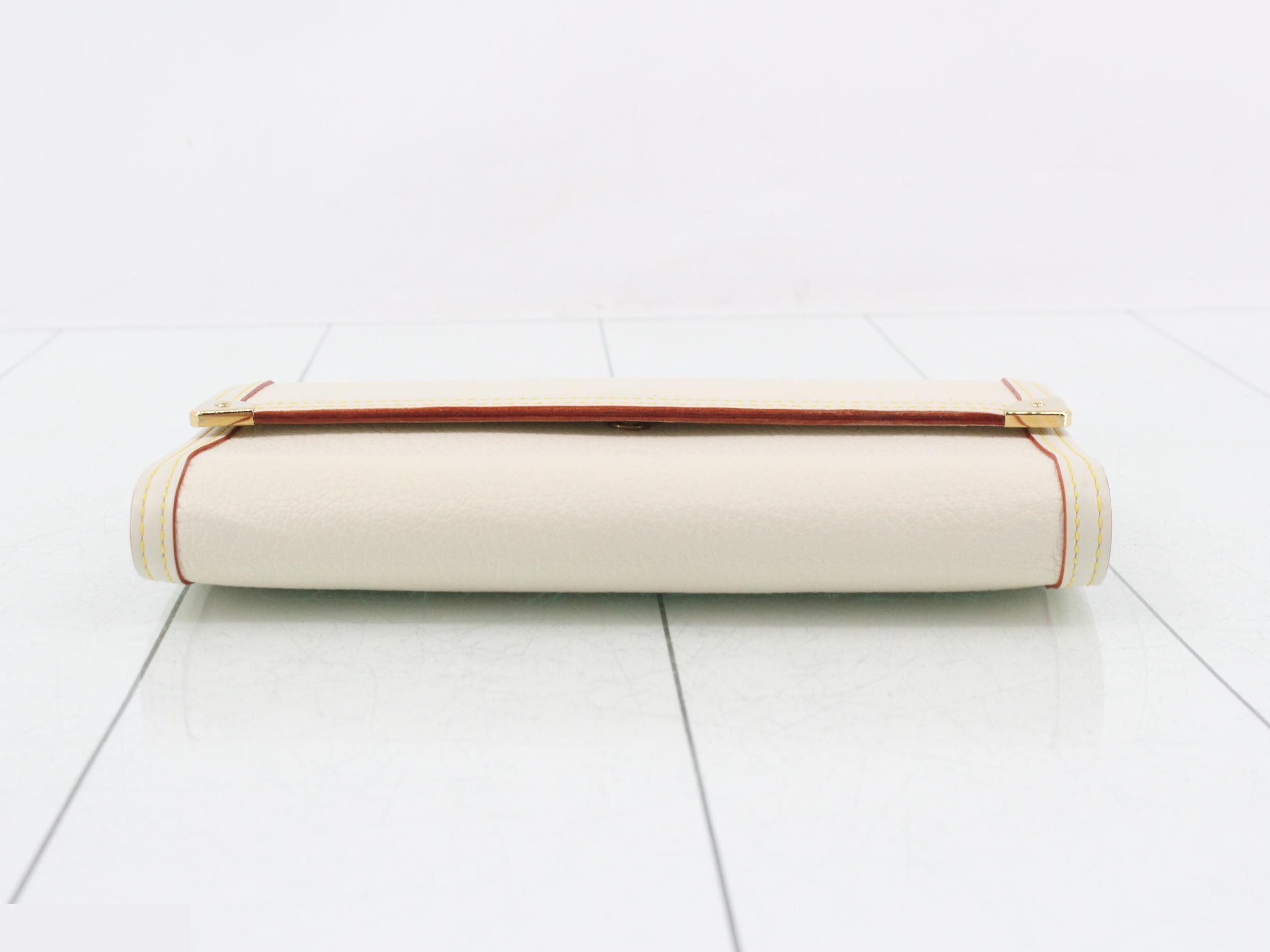 Suhali International Tri-fold Long Wallet, Blanc, with Dust Bag — view 3