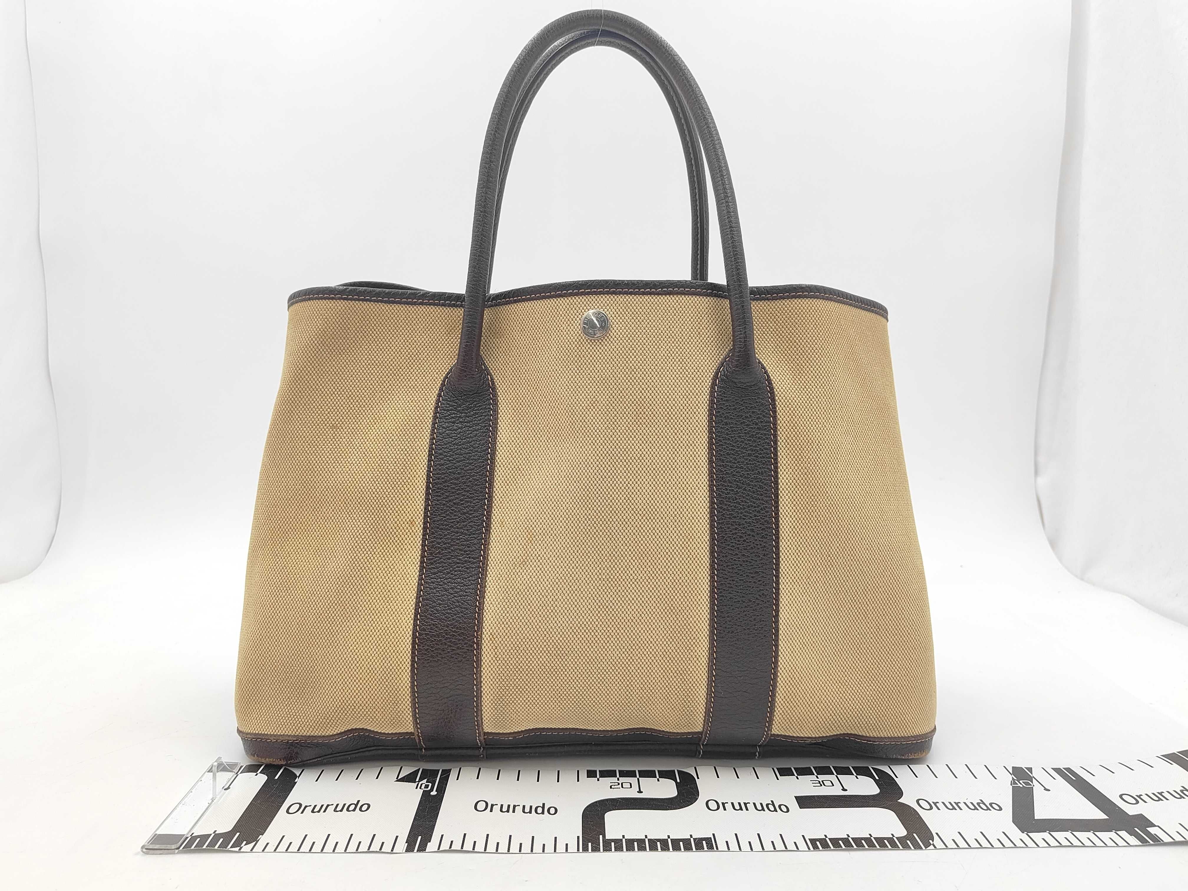 Garden Party 36 PM Toile H x Buffle Beige x Marron Silver Hardware H: 2004 Handbag — view 2