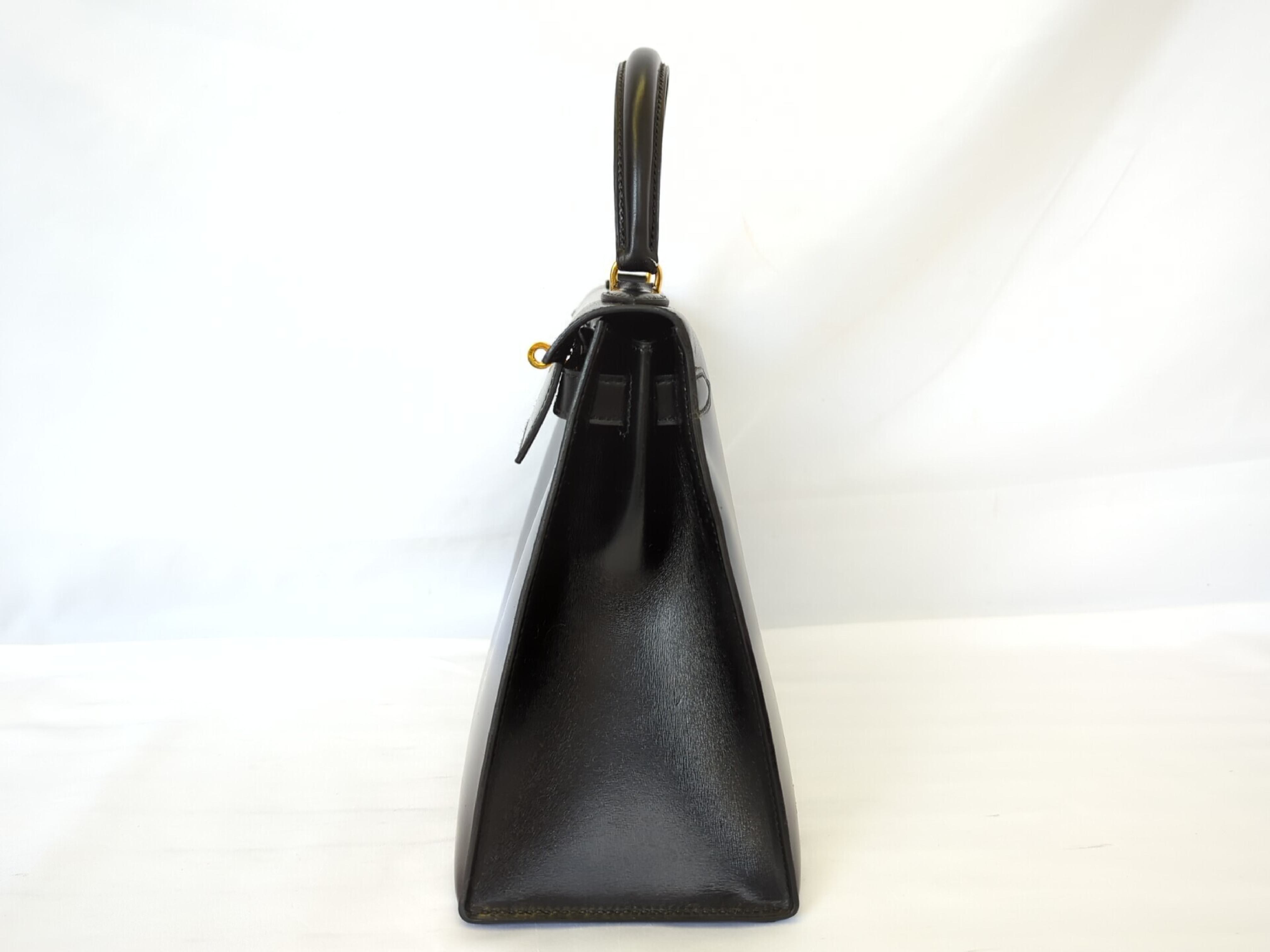 Kelly 28 Box Calf Black GD Metal Fittings M Handbag — view 6